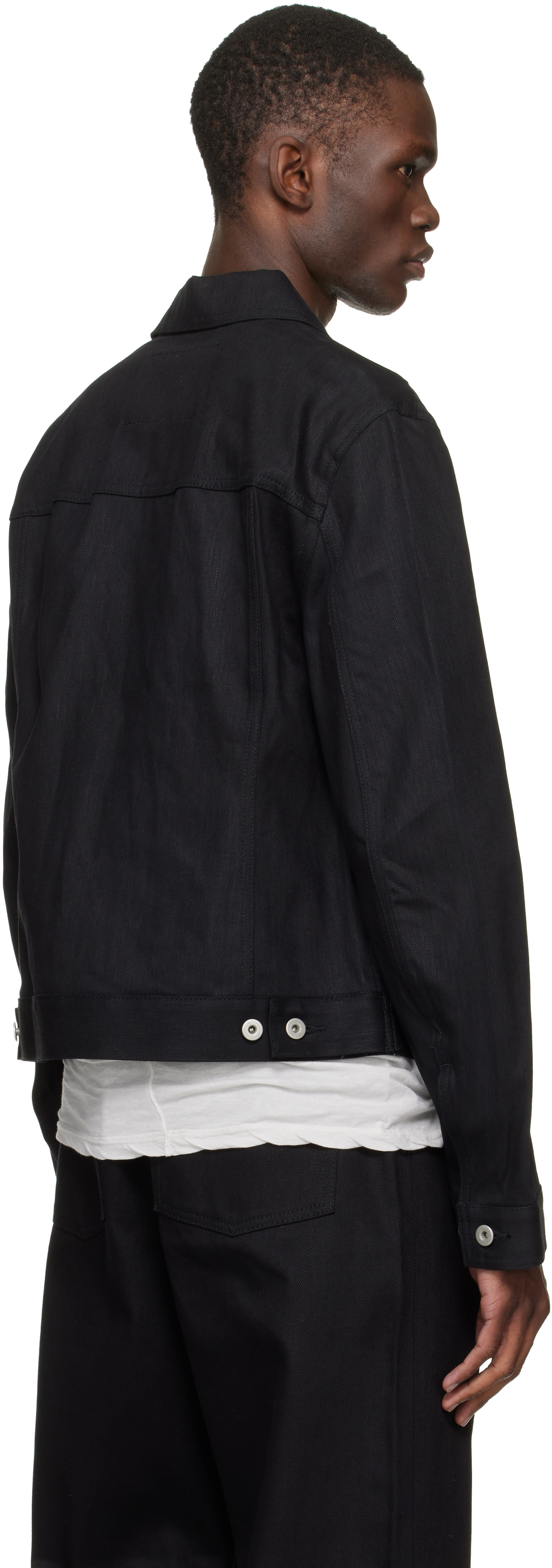 Rick Owens DRKSHDW: Black Temple Denim Trucker Jacket | SSENSE