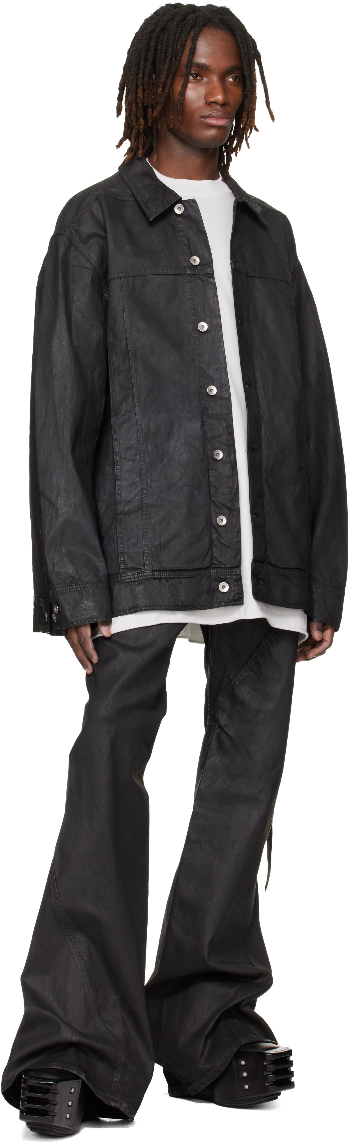 Rick Owens: Black Temple Grilled Wedge Beatle Chelsea Boots | SSENSE