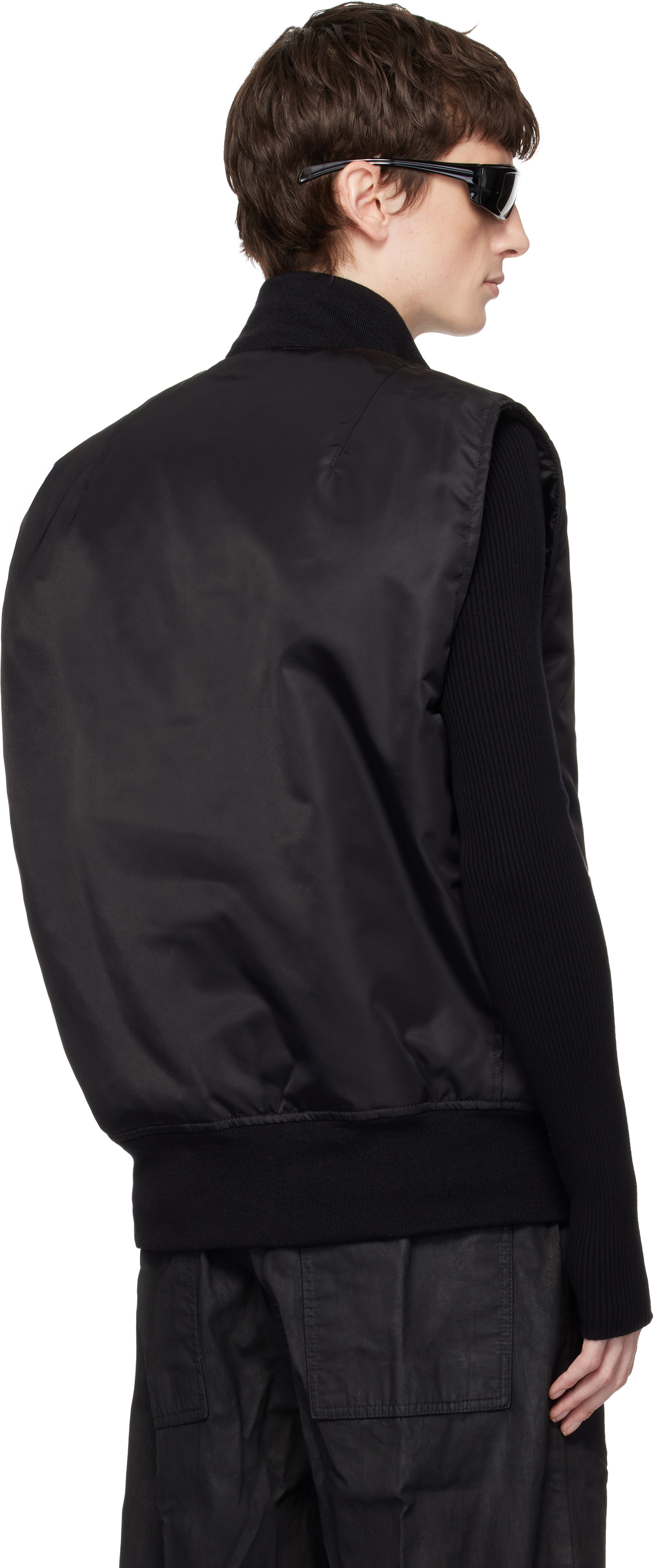 Rick Owens DRKSHDW: Black Temple SL Tankers Bomber Vest | SSENSE