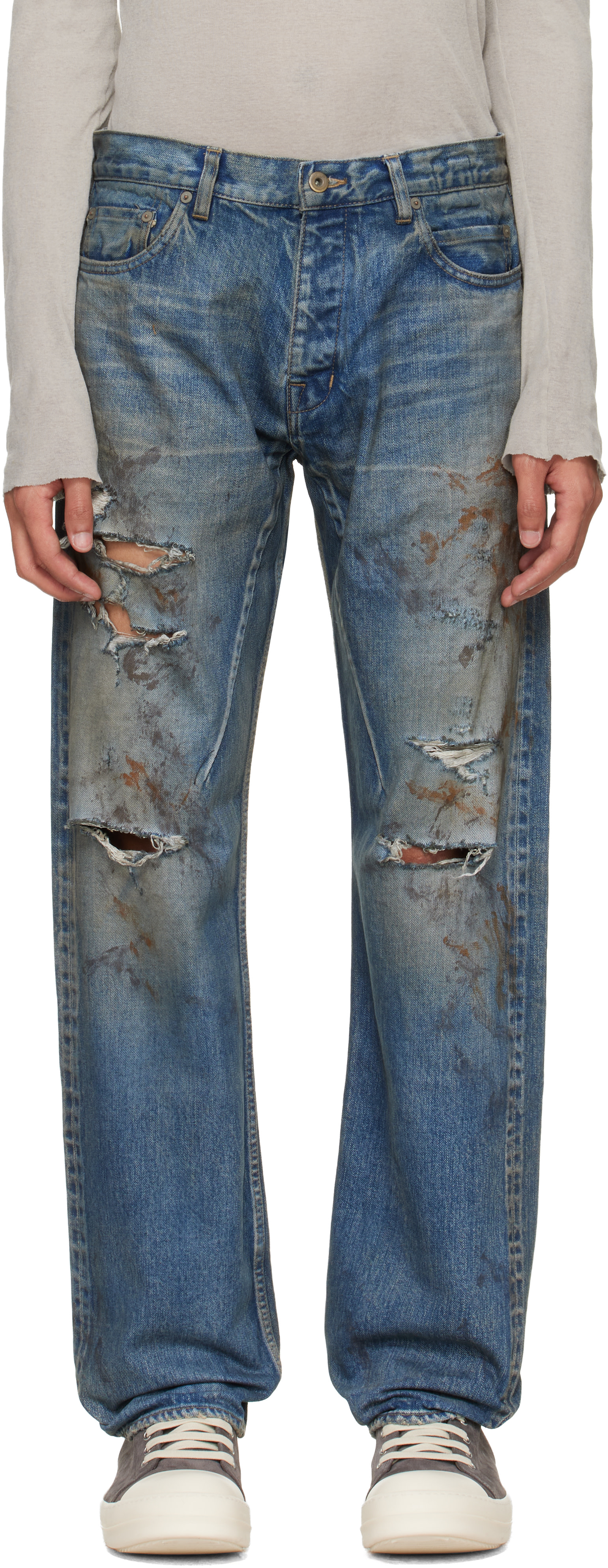 Rick Owens DRKSHDW: Blue Temple Kurdt Jeans | SSENSE