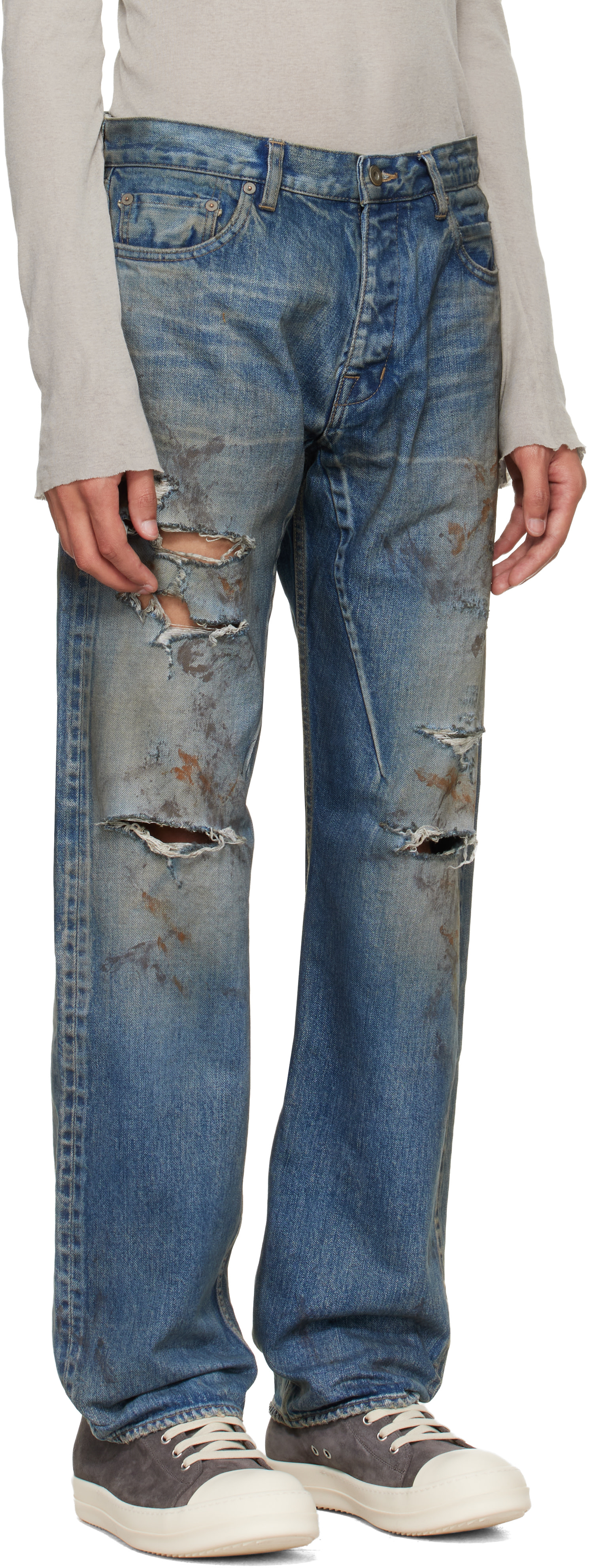 Rick Owens DRKSHDW: Blue Temple Kurdt Jeans | SSENSE