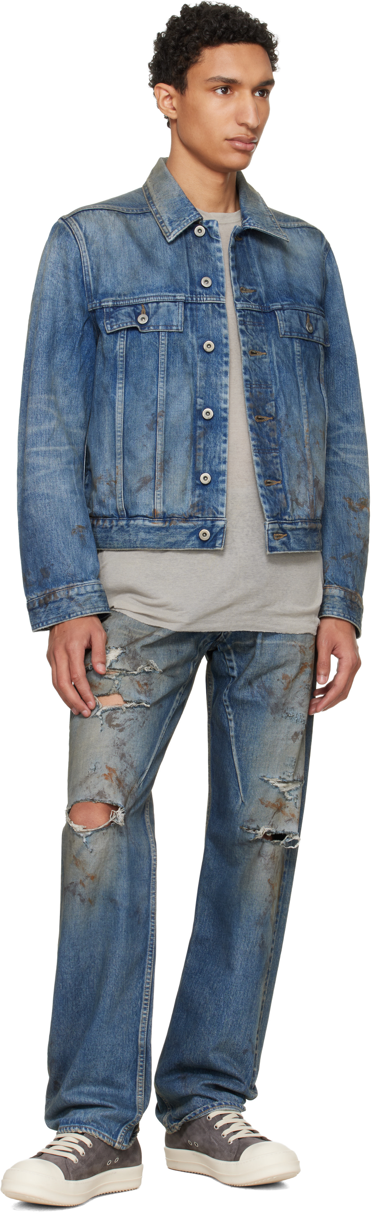 Rick Owens DRKSHDW: Blue Temple Kurdt Jeans | SSENSE