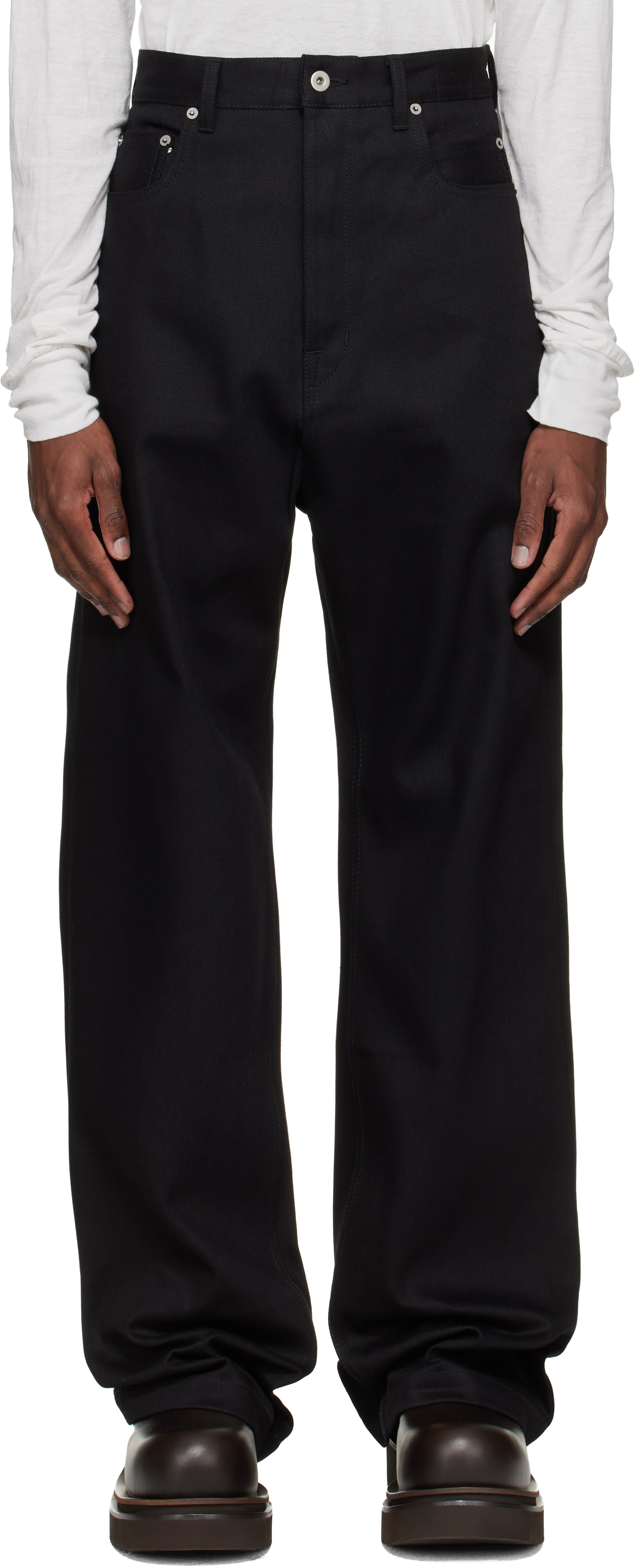 Rick Owens Drkshdw - 블랙 템플 스트로브 데님 진