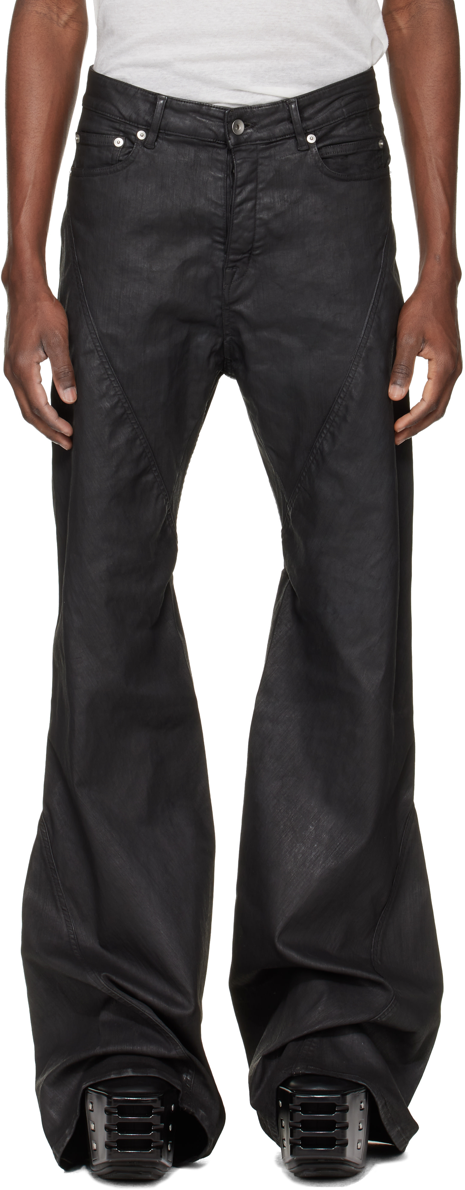 Rick Owens DRKSHDW: ブラック Temple Bias Bootcut ジーンズ | SSENSE