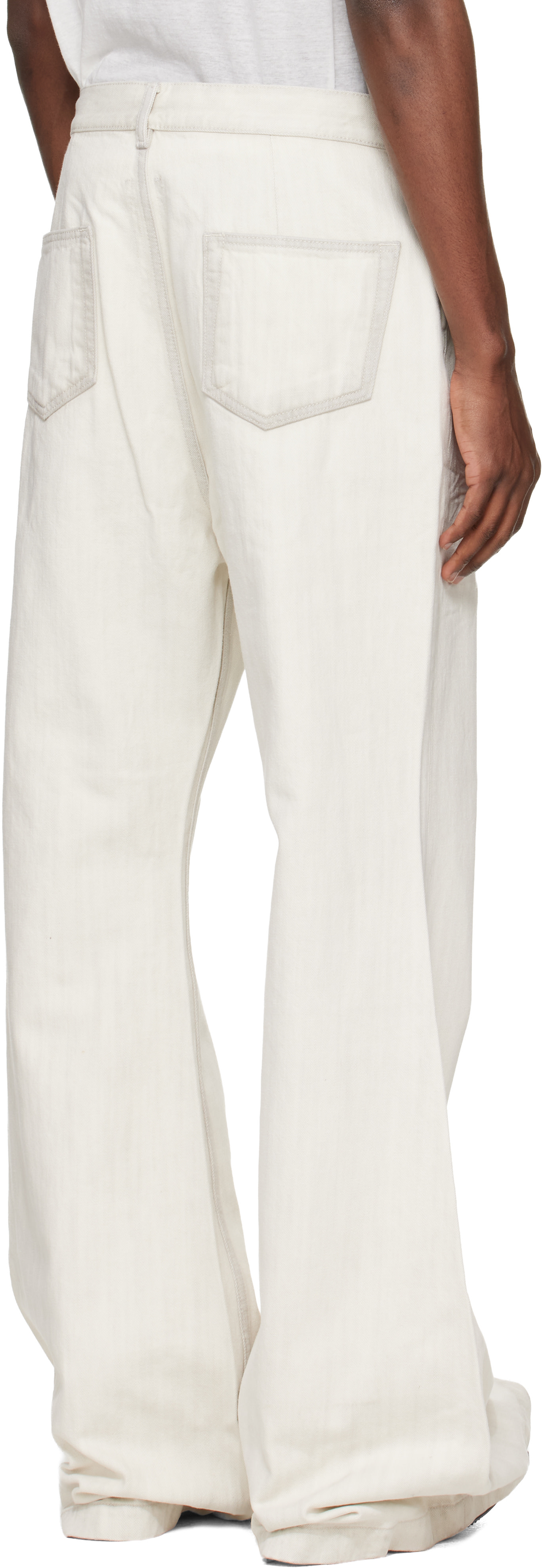 Rick Owens DRKSHDW: オフホワイト Temple Bolan Bootcut ジーンズ