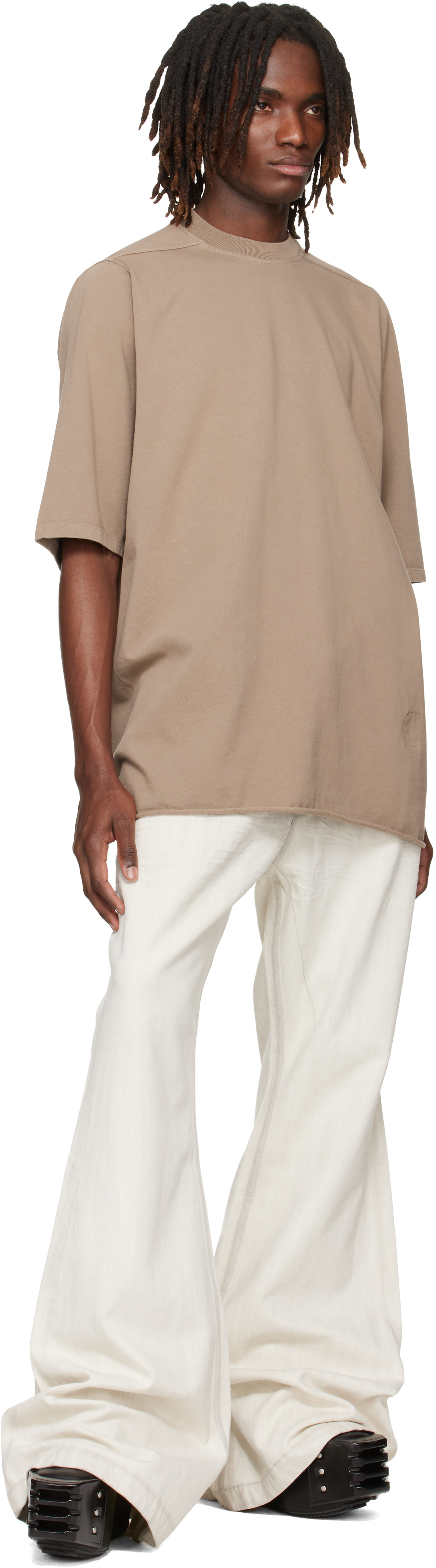 Rick Owens DRKSHDW: オフホワイト Temple Bolan Bootcut ジーンズ