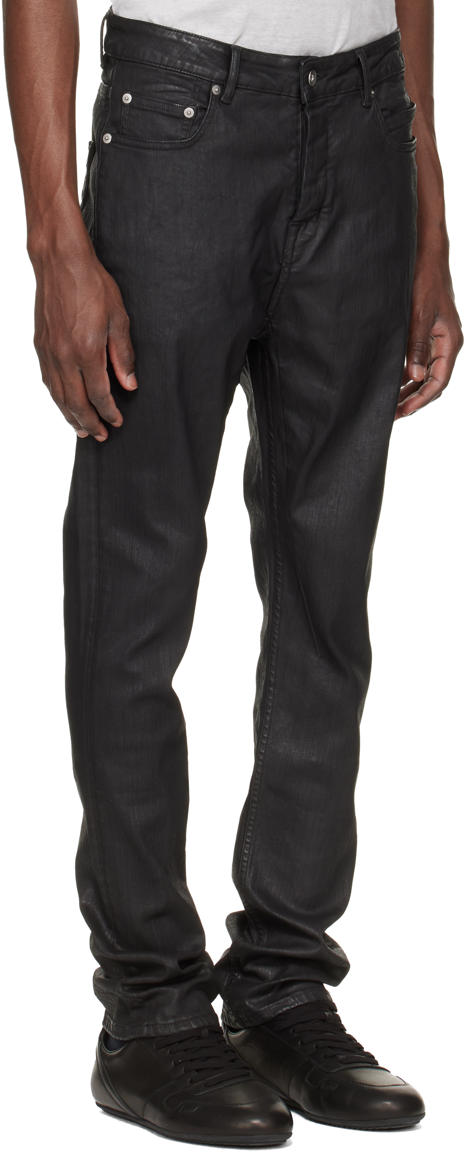 Rick owens デトロイトブーツカットデニム Rick Owens DRKSHDW: ブラック Temple Detroit Cut ジーンズ | SSENSE 日本