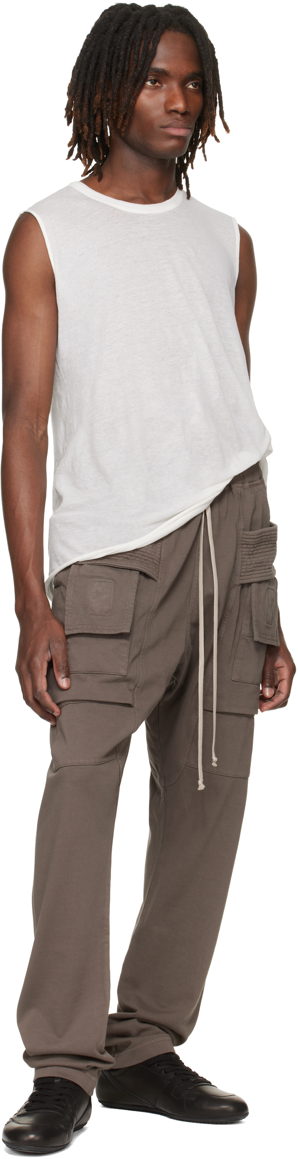 Rick Owens Drkshdw - 그레이 템플 크리치 드로우스트링 카고 팬츠