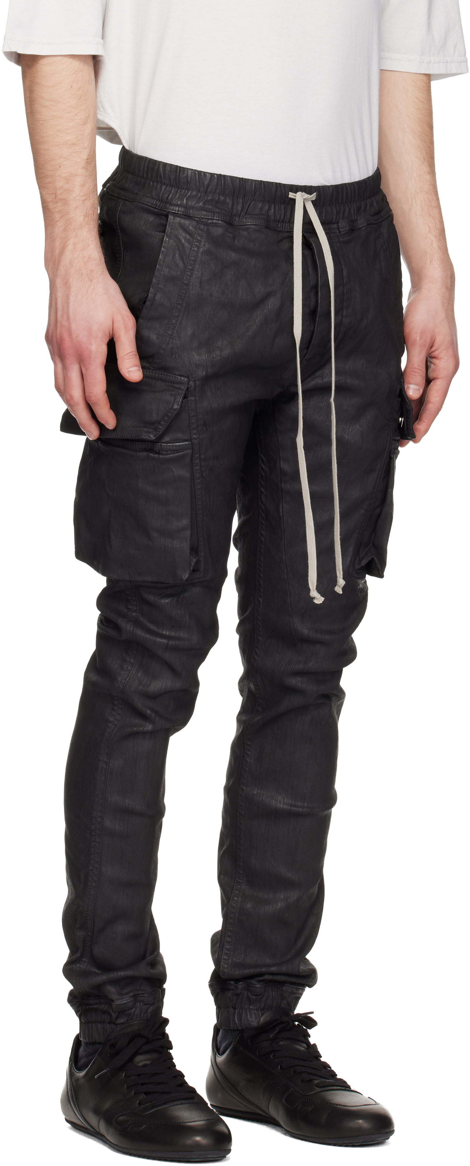 Rick Owens DRKSHDW: Black Temple Mastodon Cut Denim Cargo Pants