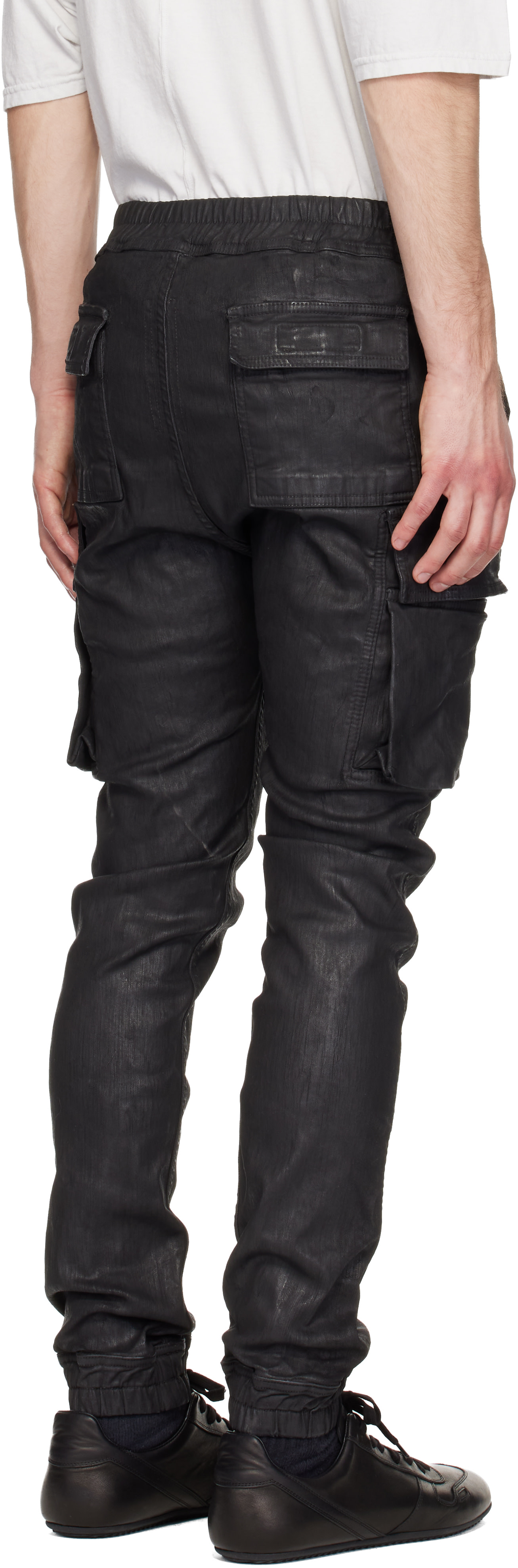 Rick Owens DRKSHDW: Black Temple Mastodon Cut Denim Cargo Pants
