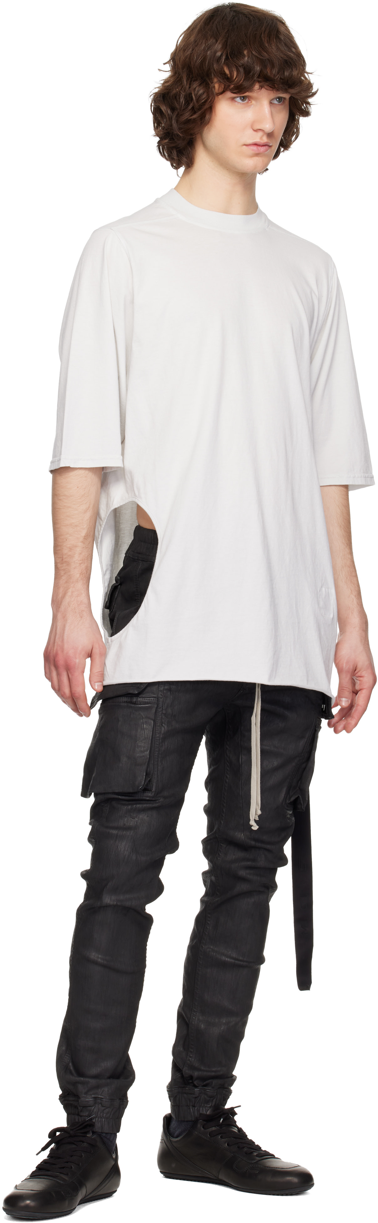 Rick Owens DRKSHDW: ブラック Temple Mastodon Cut デニム カーゴ