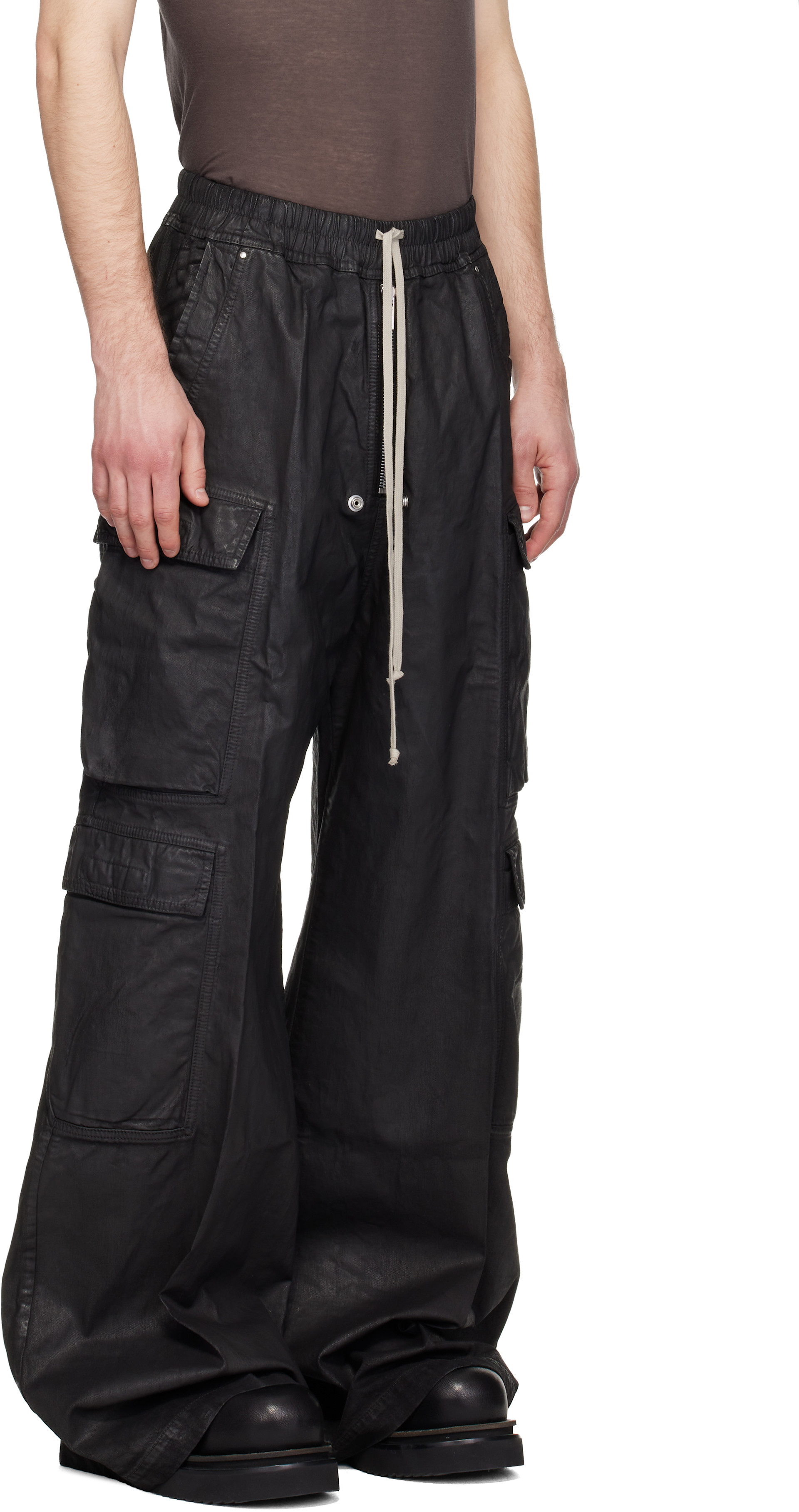 Rick Owens DRKSHDW: ブラック Temple Double Jumbo Belas デニム