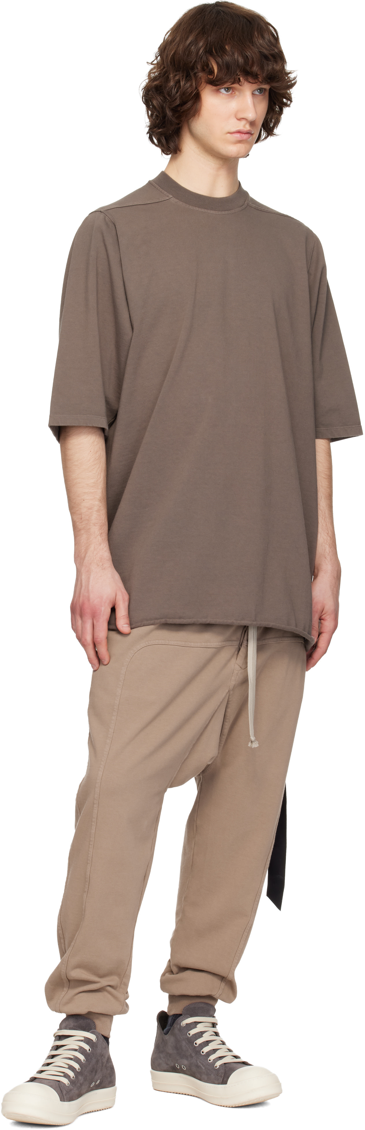Rick Owens DRKSHDW: Taupe Temple Drawstring Lounge Pants | SSENSE