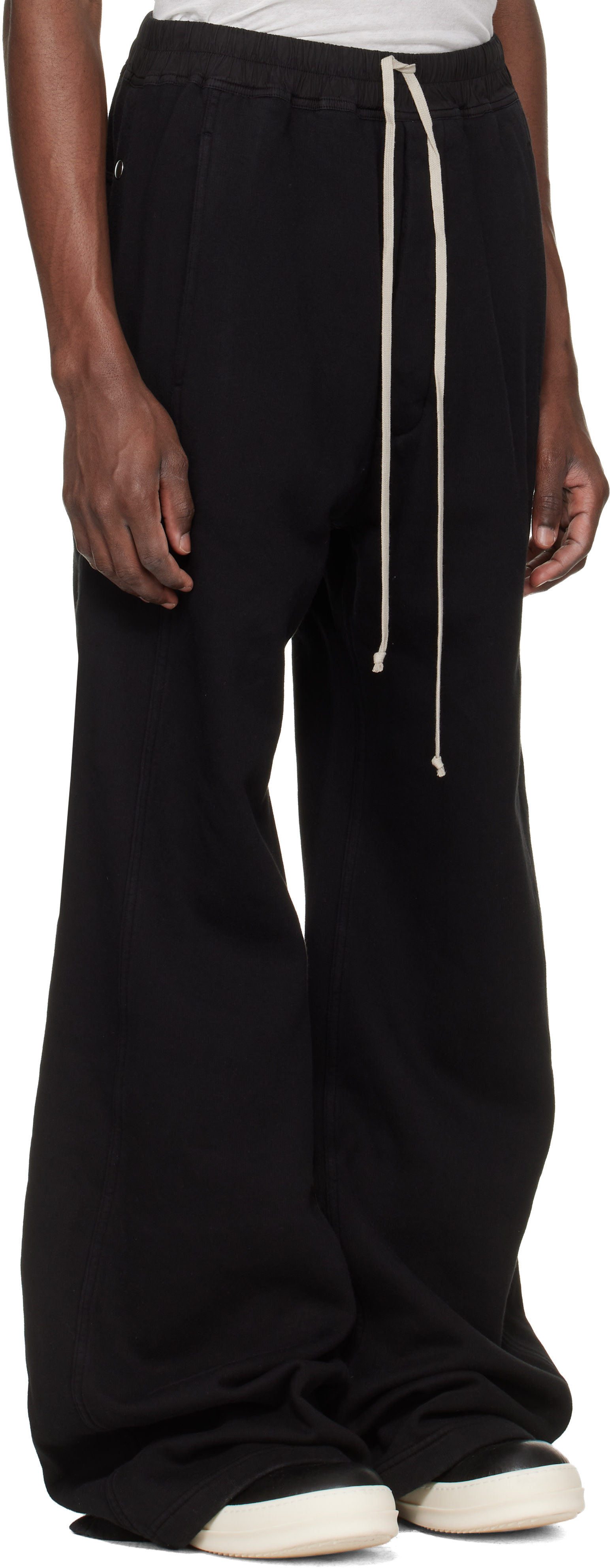 Rick Owens DRKSHDW: ブラック Temple Wide Pusher スウェットパンツ