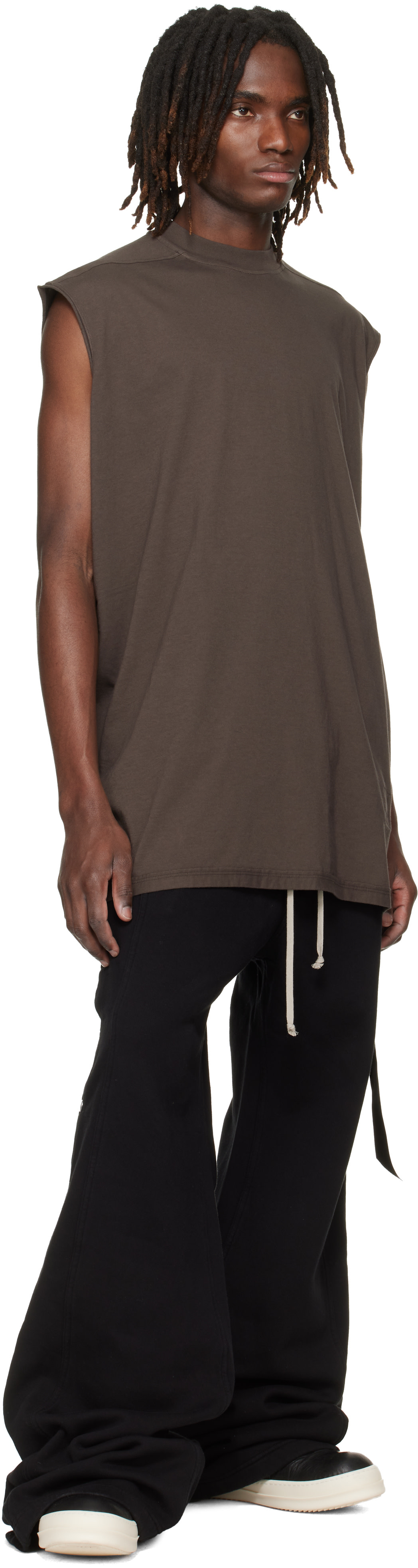 Rick Owens DRKSHDW: ブラック Temple Wide Pusher スウェットパンツ