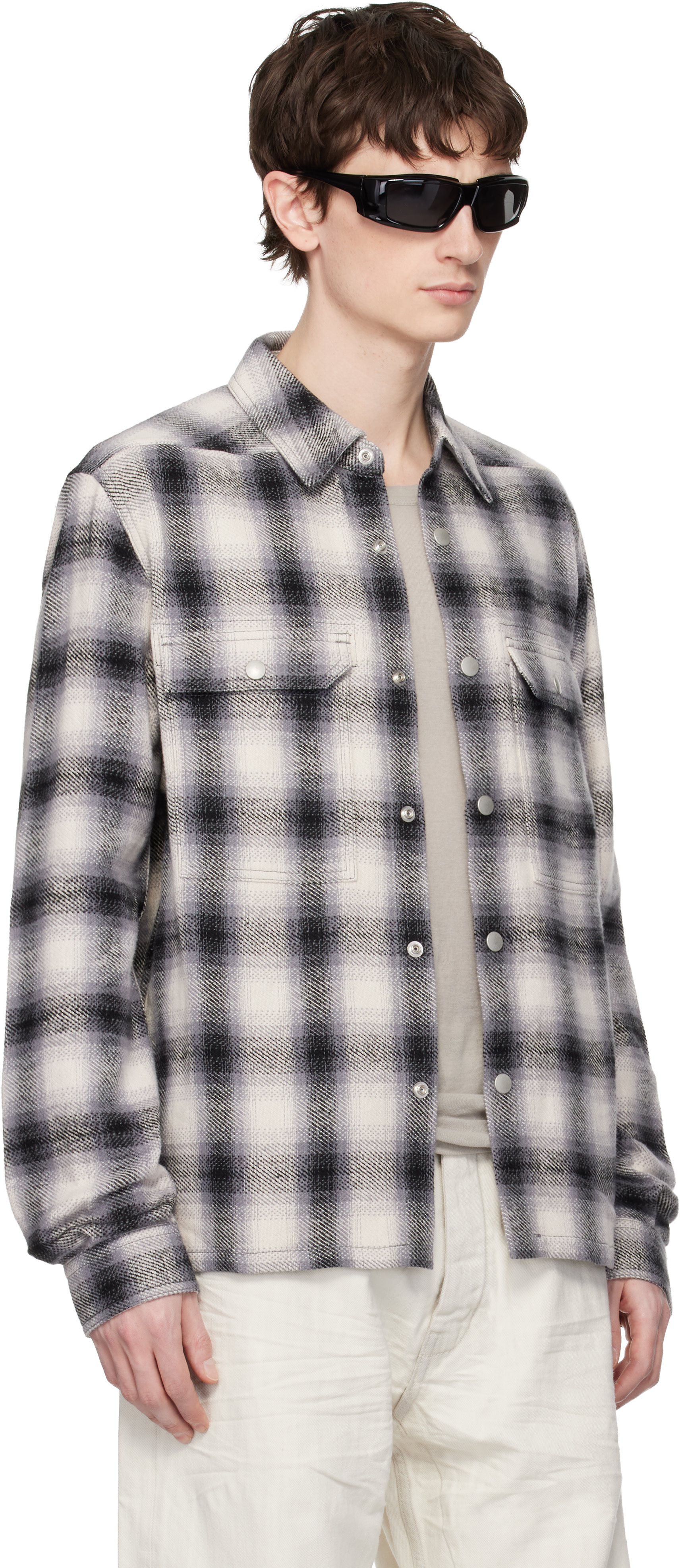 Rick Owens DRKSHDW: Gray Temple Cropped Outershirt | SSENSE