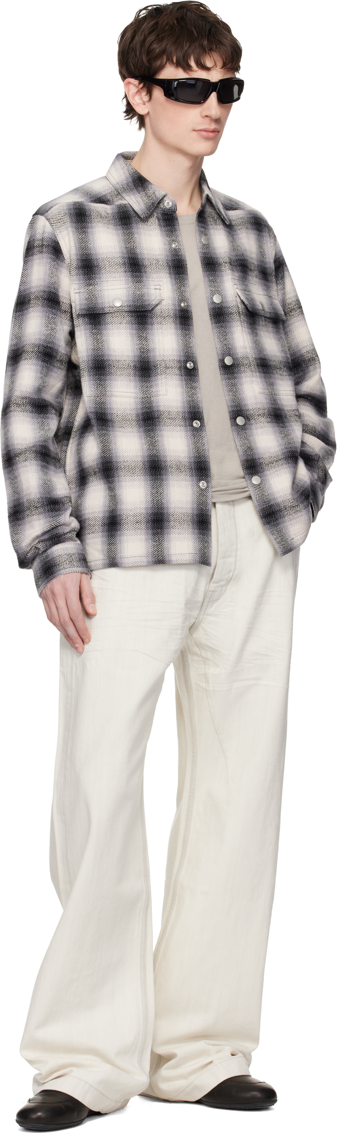 Rick Owens DRKSHDW: Gray Temple Cropped Outershirt | SSENSE