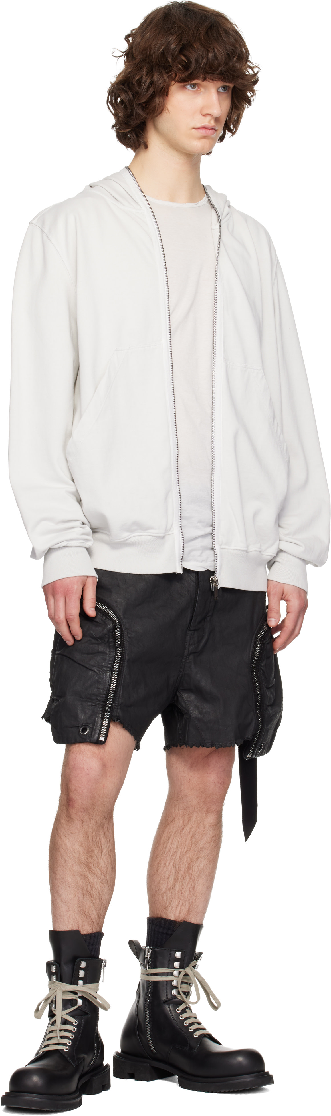 Rick Owens DRKSHDW: Black Temple Denim Bauhaus Shorts | SSENSE