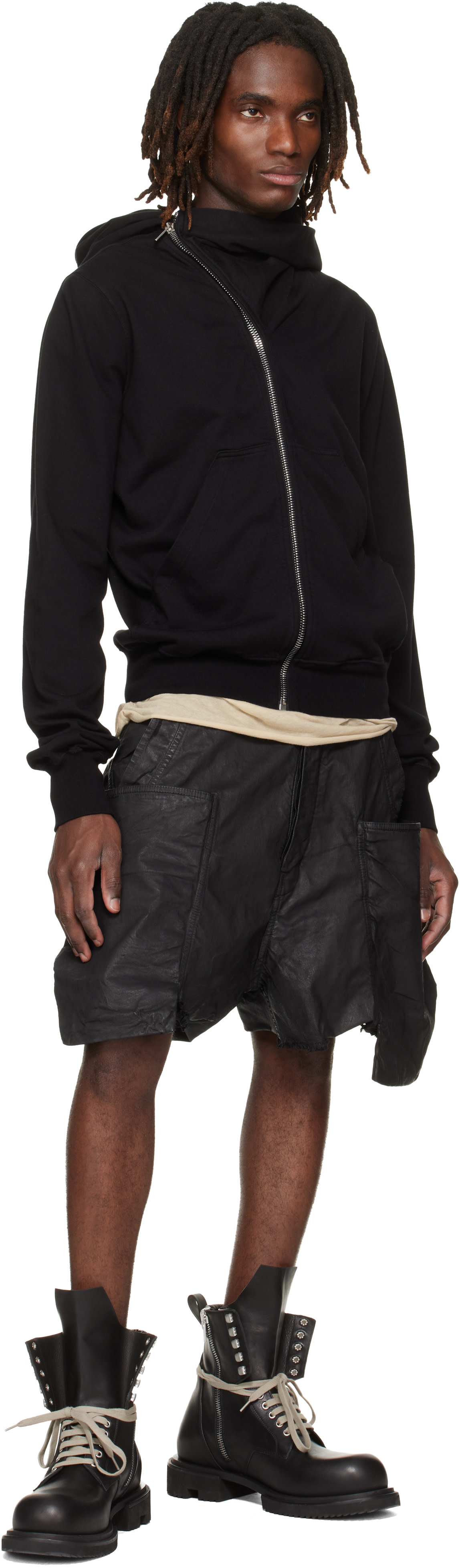 Rick Owens DRKSHDW: ブラック Temple Stefan デニム カーゴショート