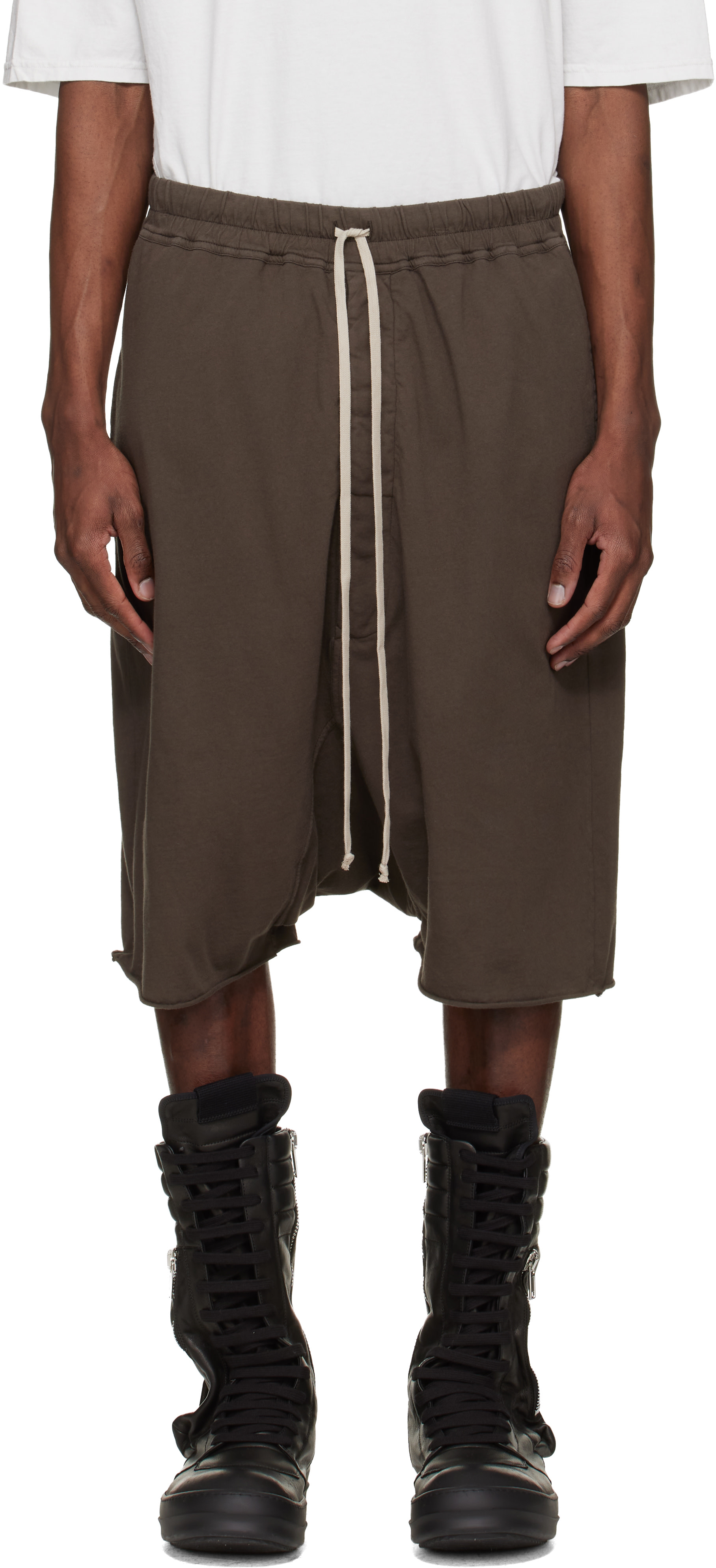 Rick Owens Drkshdw - 브라운 템플 드로우스트링 포드 쇼츠