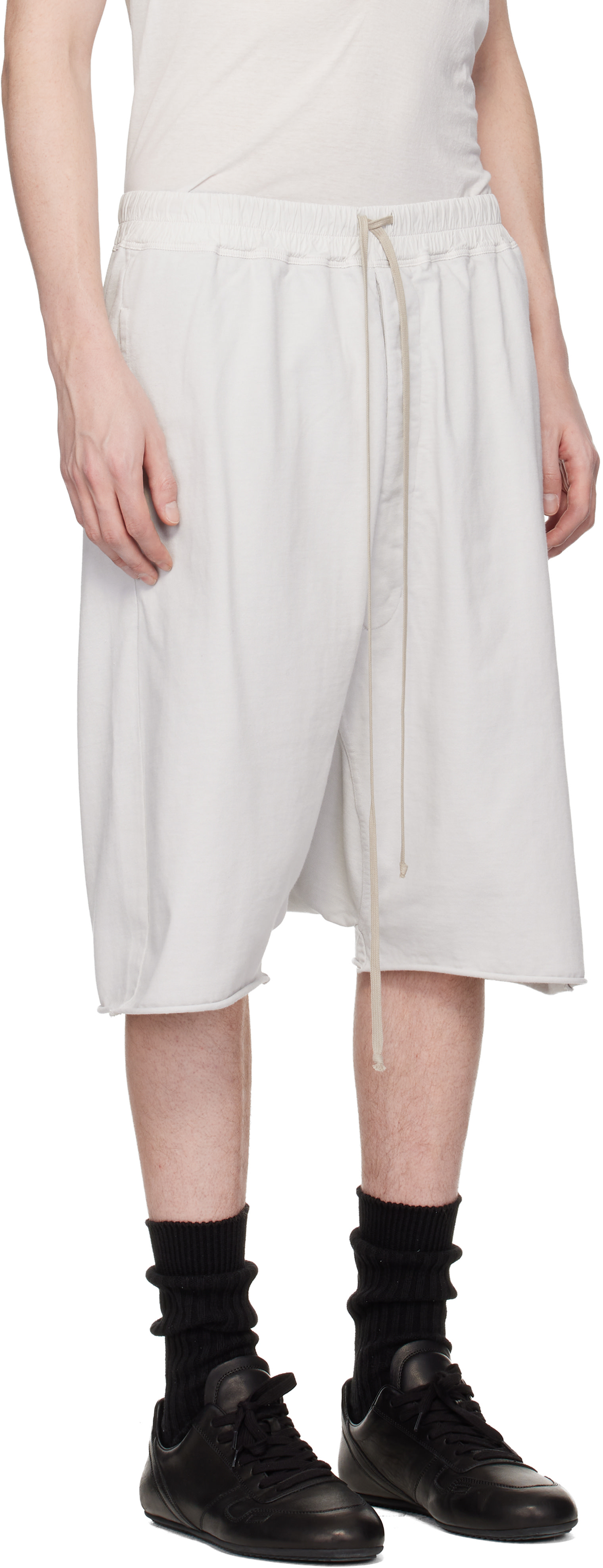 Rick Owens Drkshdw - 오프 화이트 템플 드로우스트링 포드 쇼츠
