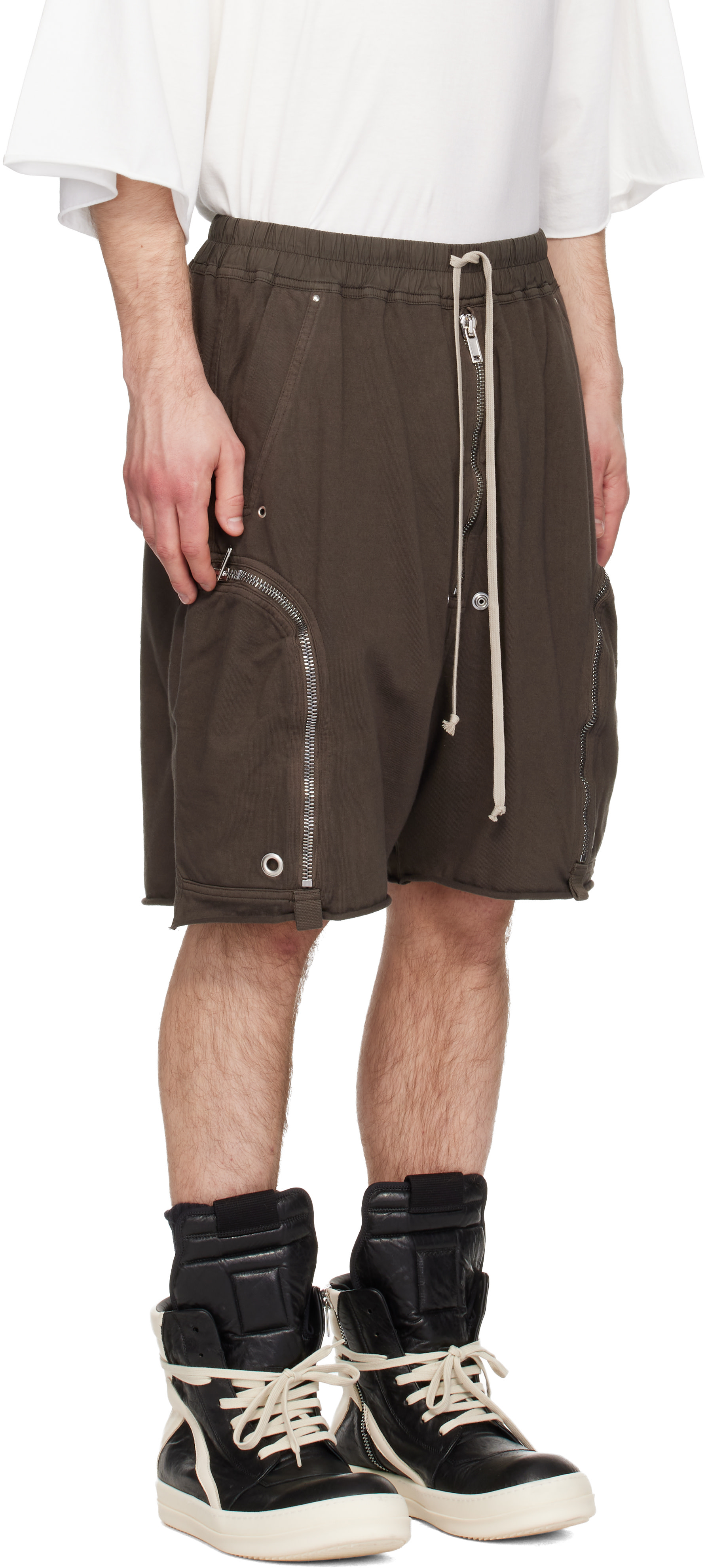 Rick Owens DRKSHDW: Gray Temple Heavy Jersey Bauhaus Pods Shorts