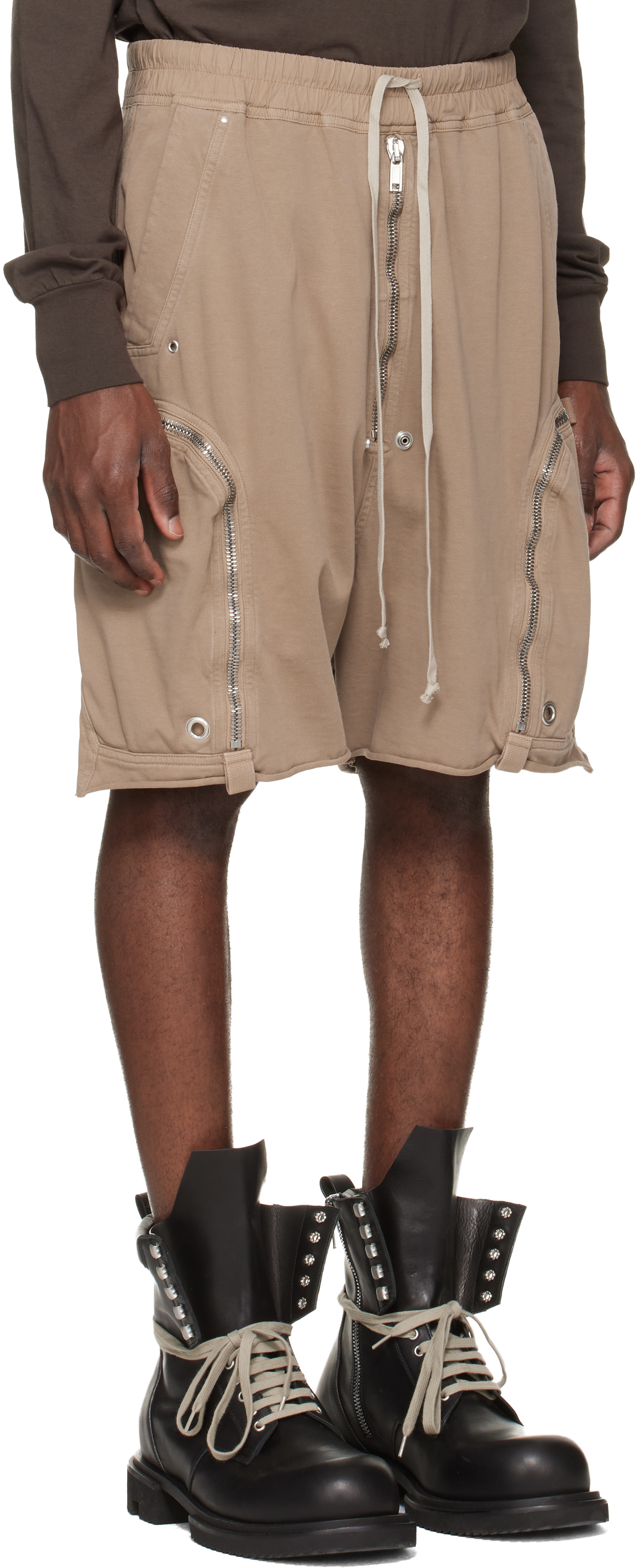 Rick Owens DRKSHDW: Taupe Temple Bauhaus Pods Shorts | SSENSE