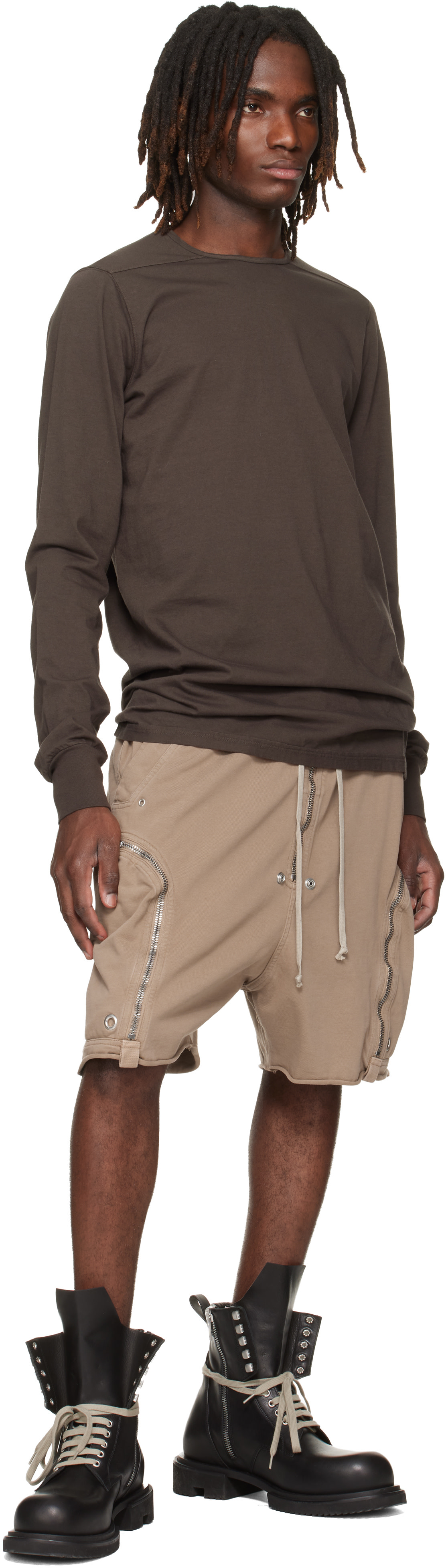 Rick Owens DRKSHDW: Taupe Temple Bauhaus Pods Shorts | SSENSE