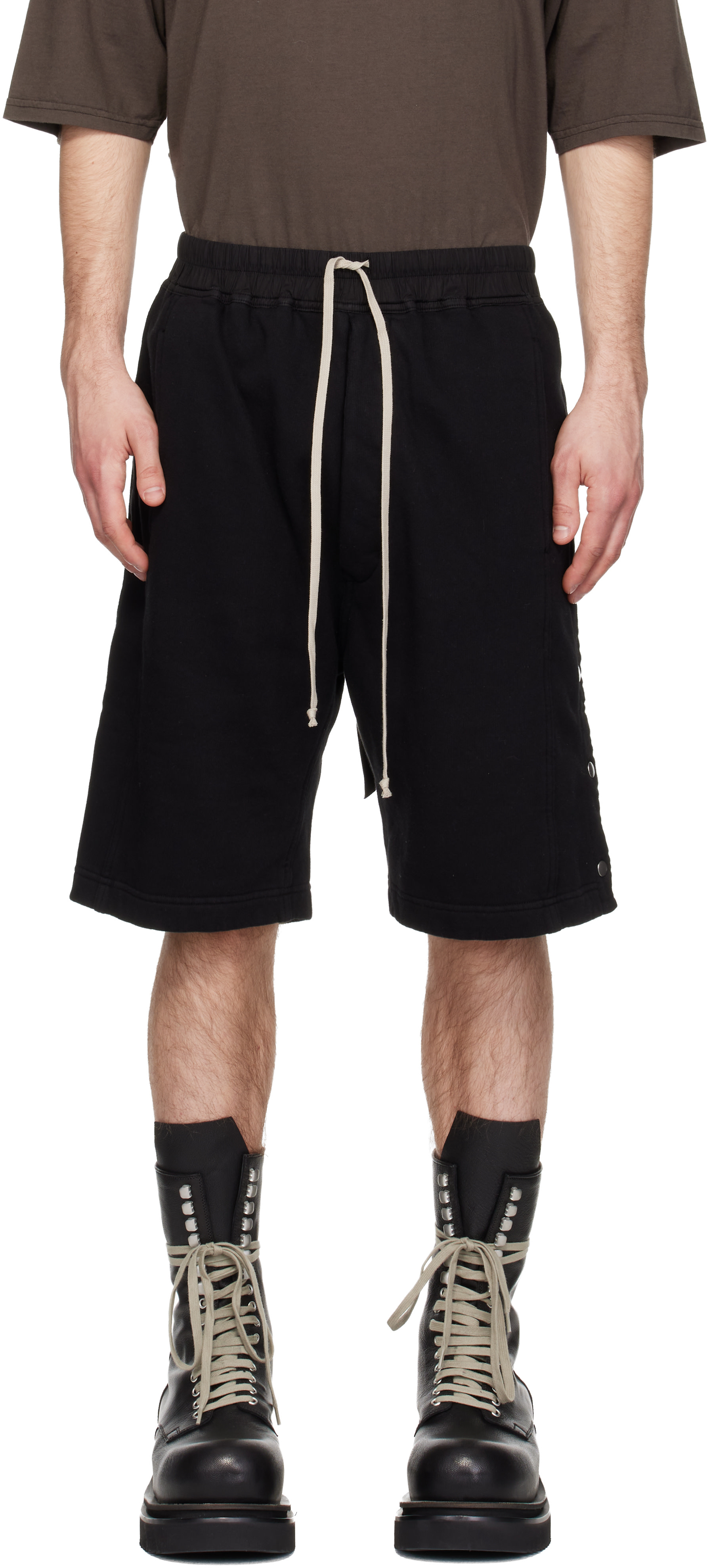 Rick Owens DRKSHDW: ブラック Temple Pusher ショートパンツ | SSENSE