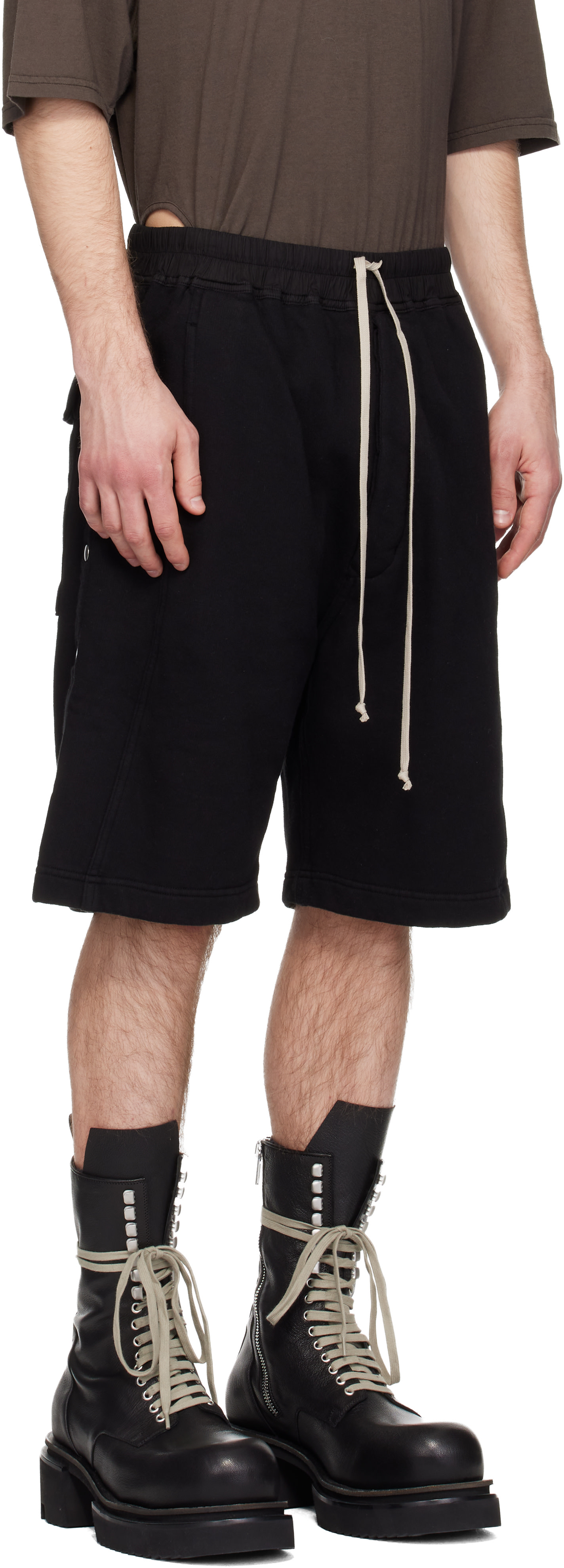 Rick Owens DRKSHDW: ブラック Temple Pusher ショートパンツ | SSENSE