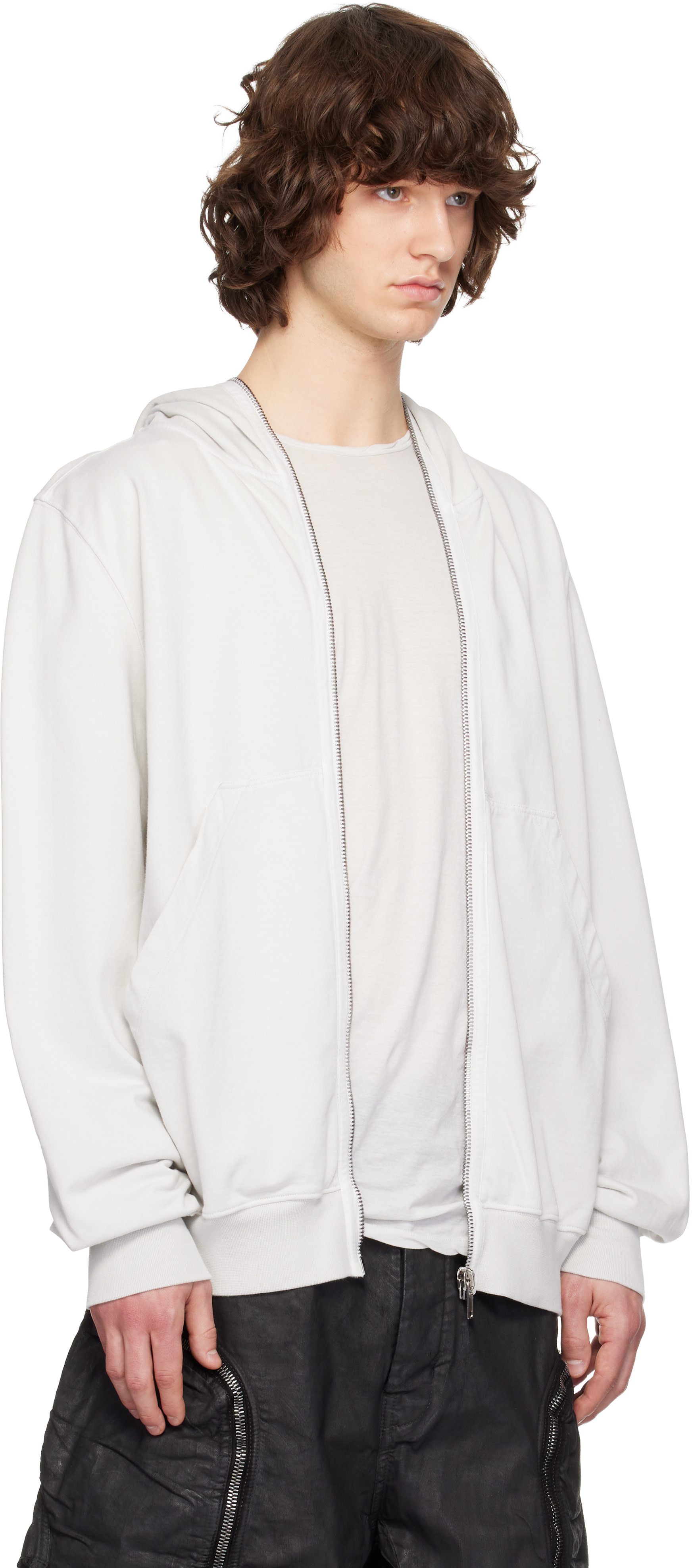 Rick Owens DRKSHDW: オフホワイト Temple Jumbo Gimp フーディ