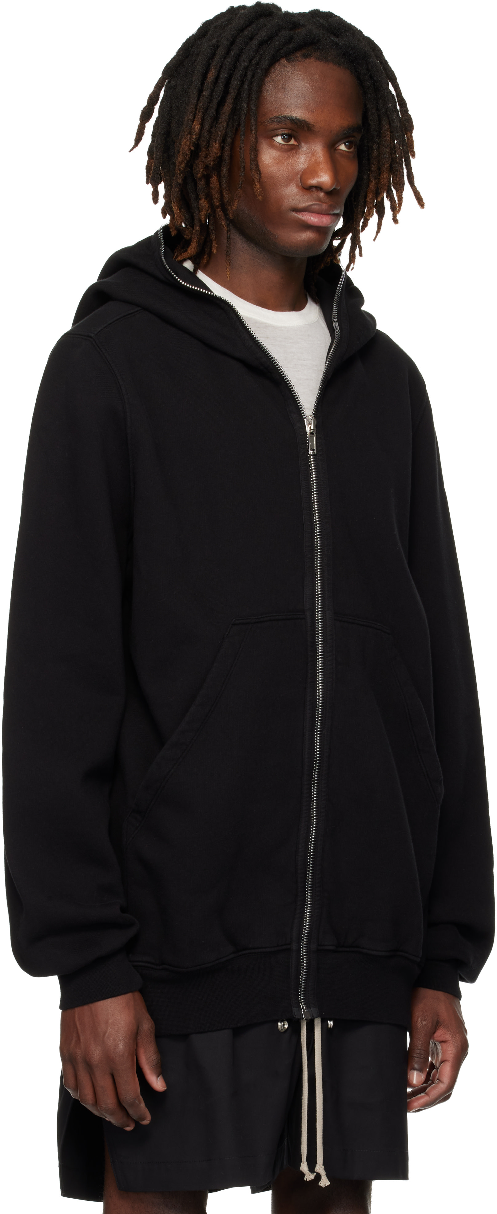 rick owens drkshdw 16ss パーカー hoodie Rick Owens DRKSHDW: Black Temple Jumbo Hoodie | SSENSE