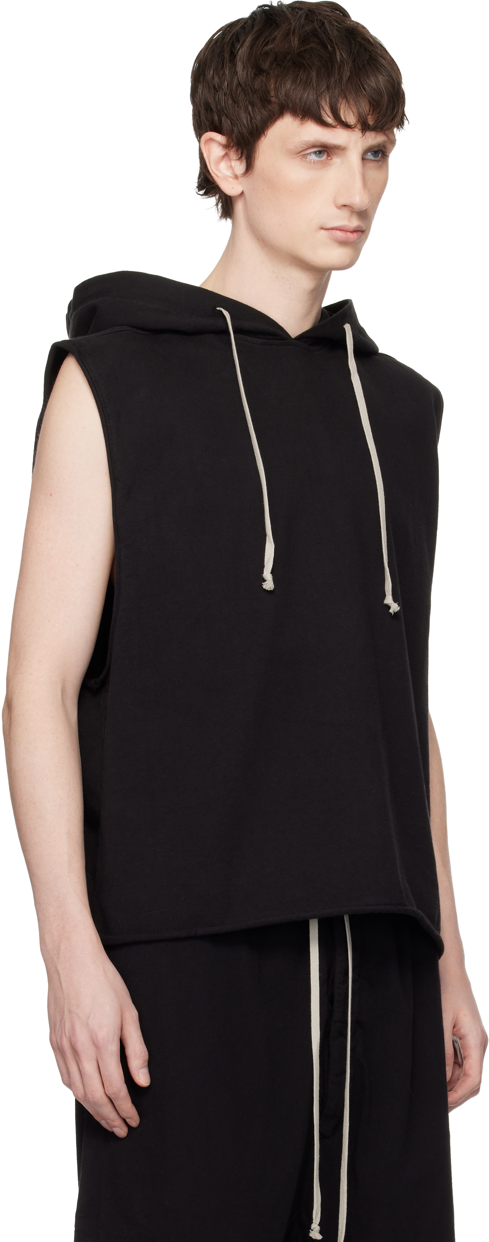 Rick Owens DRKSHDW: Black Temple Tunic Hoodie | SSENSE