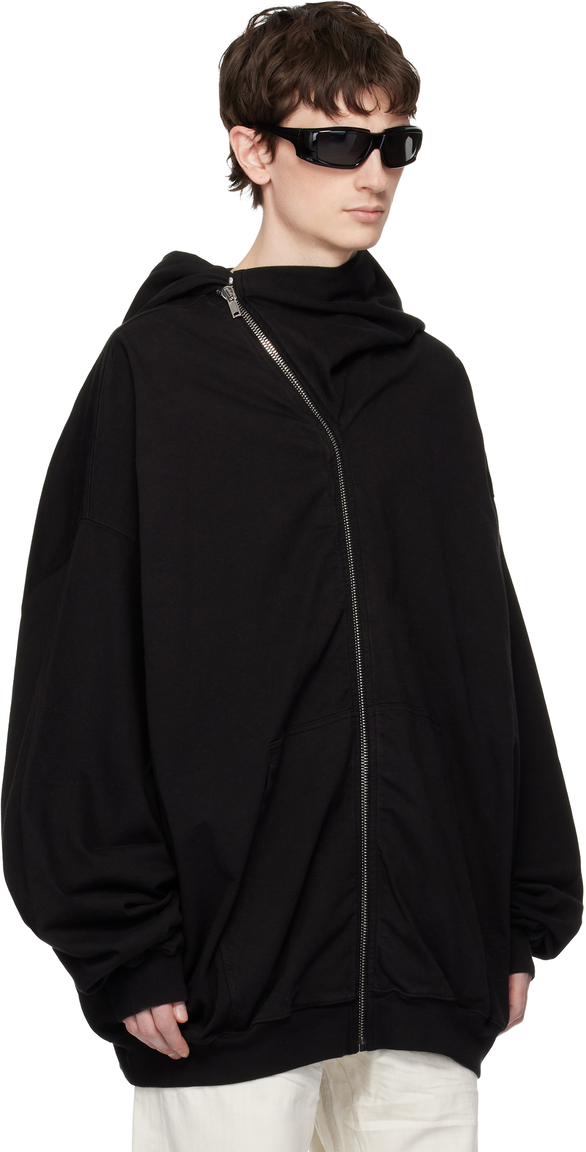 Rick Owens DRKSHDW: Black Temple Mountain Hun Hoodie | SSENSE