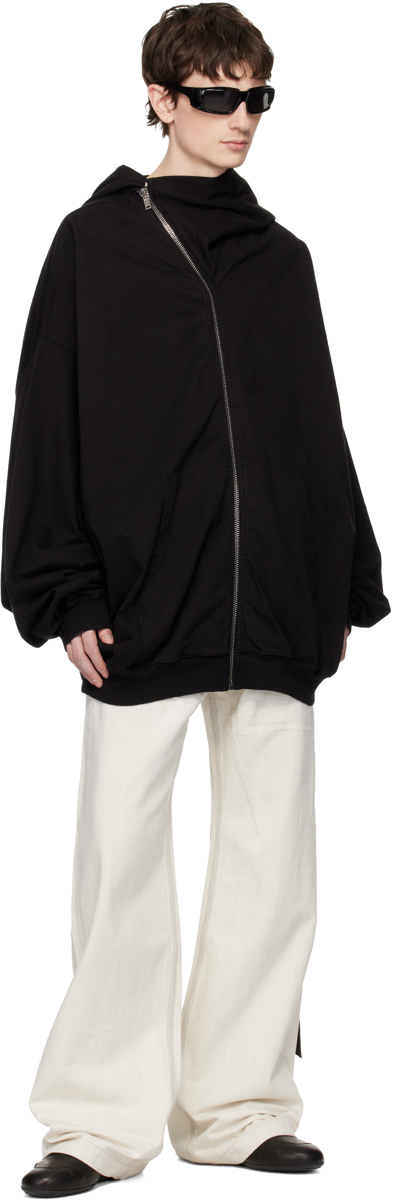 Rick Owens DRKSHDW: ブラック Temple Mountain Hun フーディ | SSENSE