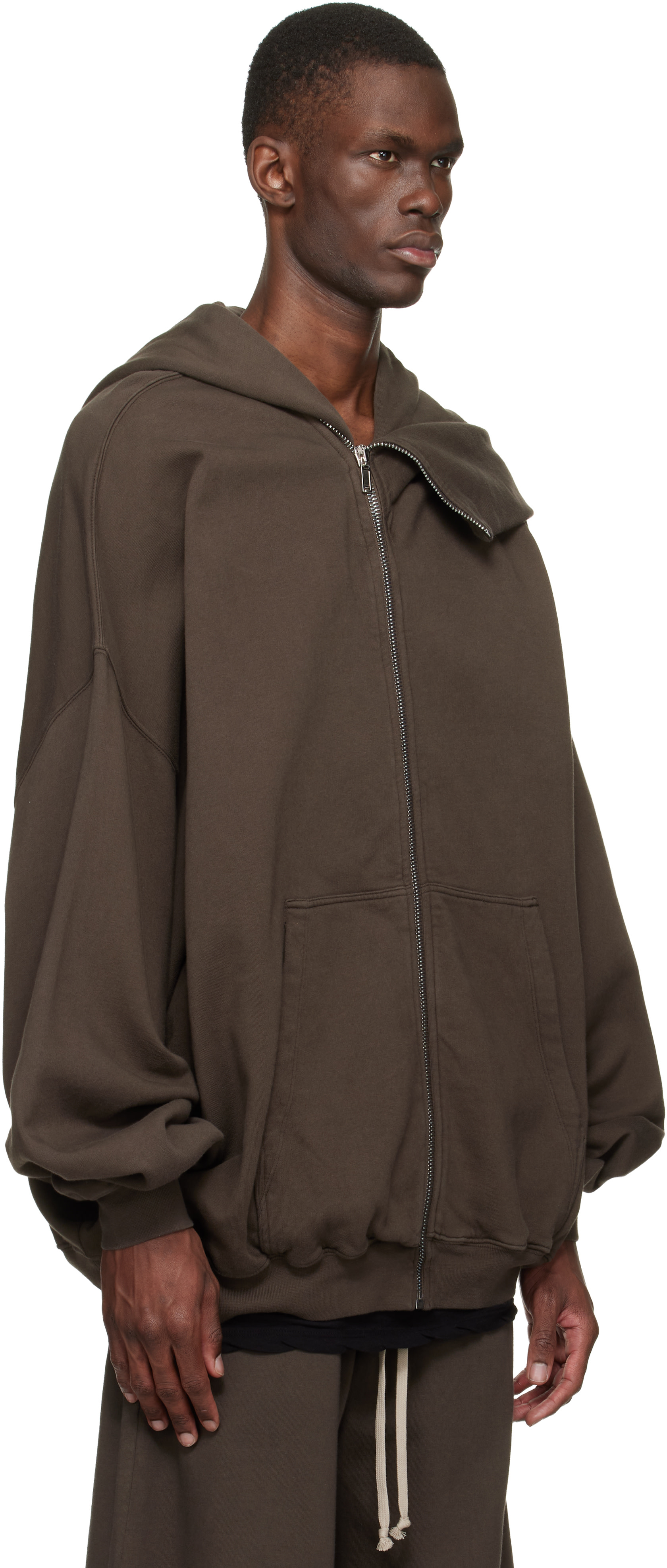 Rick Owens DRKSHDW: Brown Temple Mountain Hun Hoodie | SSENSE