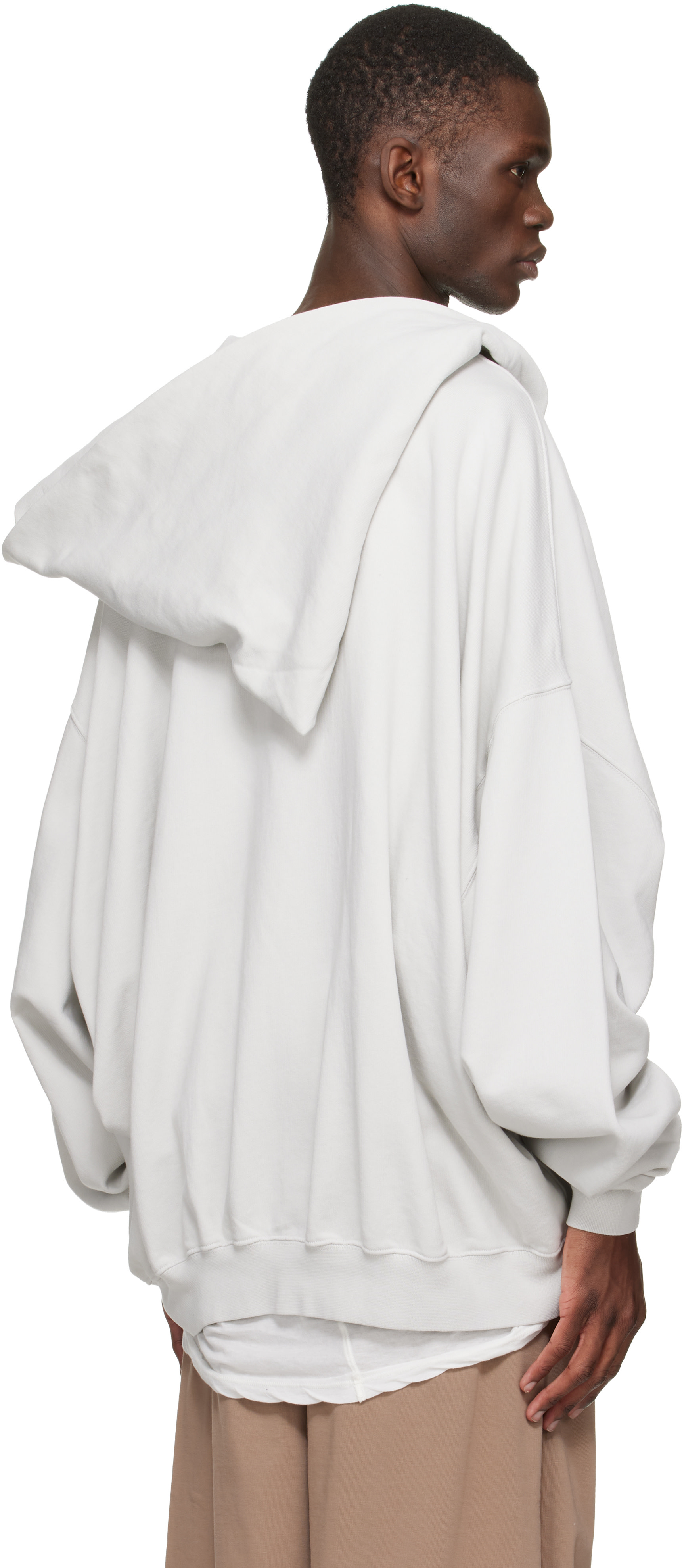 Rick Owens DRKSHDW: オフホワイト Temple Mountain Hun フーディ