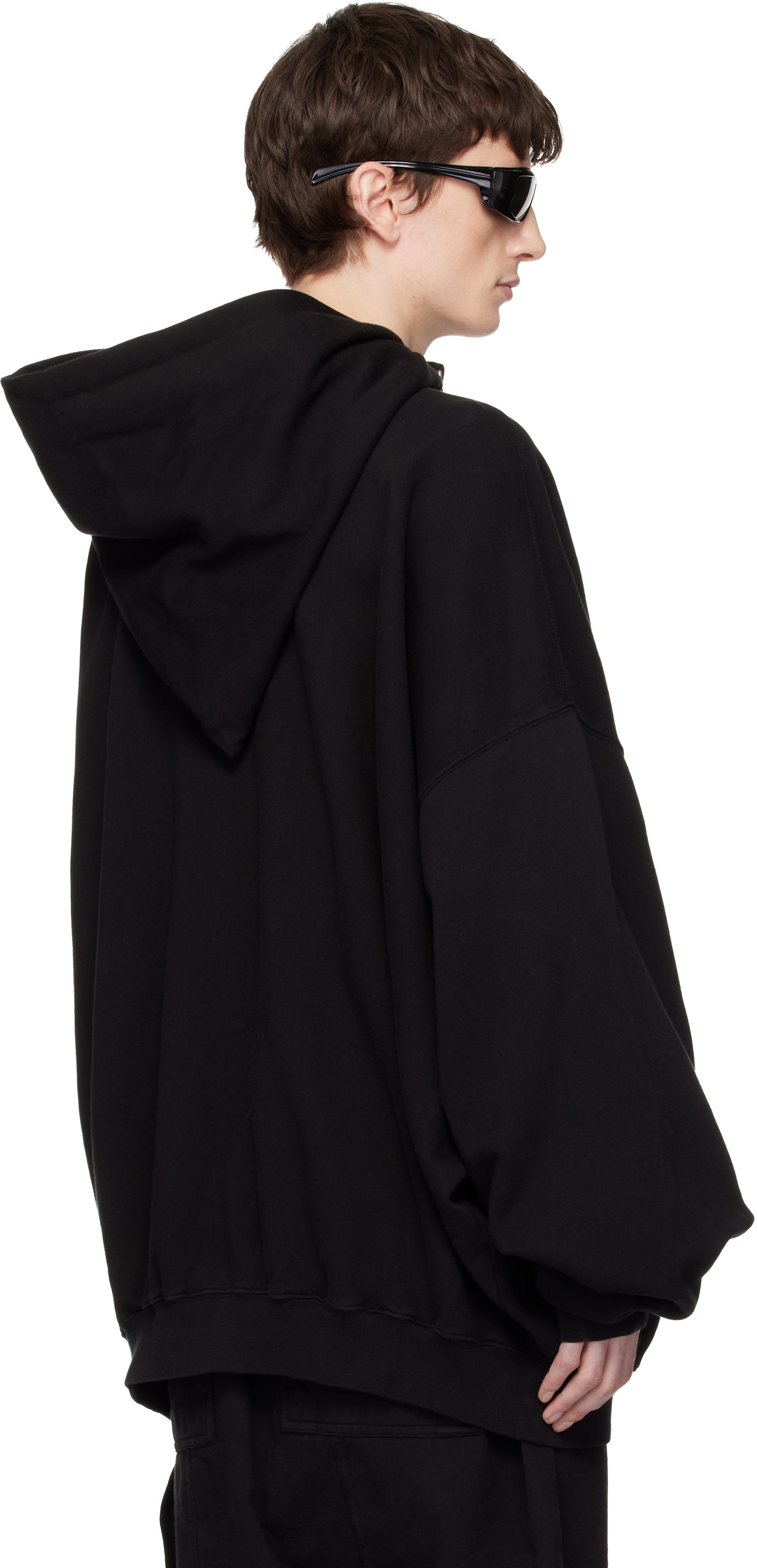 Rick Owens DRKSHDW: ブラック Temple Mountain Hun フーディ | SSENSE Rick Owens DRKSHDW: ブラック Temple Mountain Hun フーディ | SSENSE