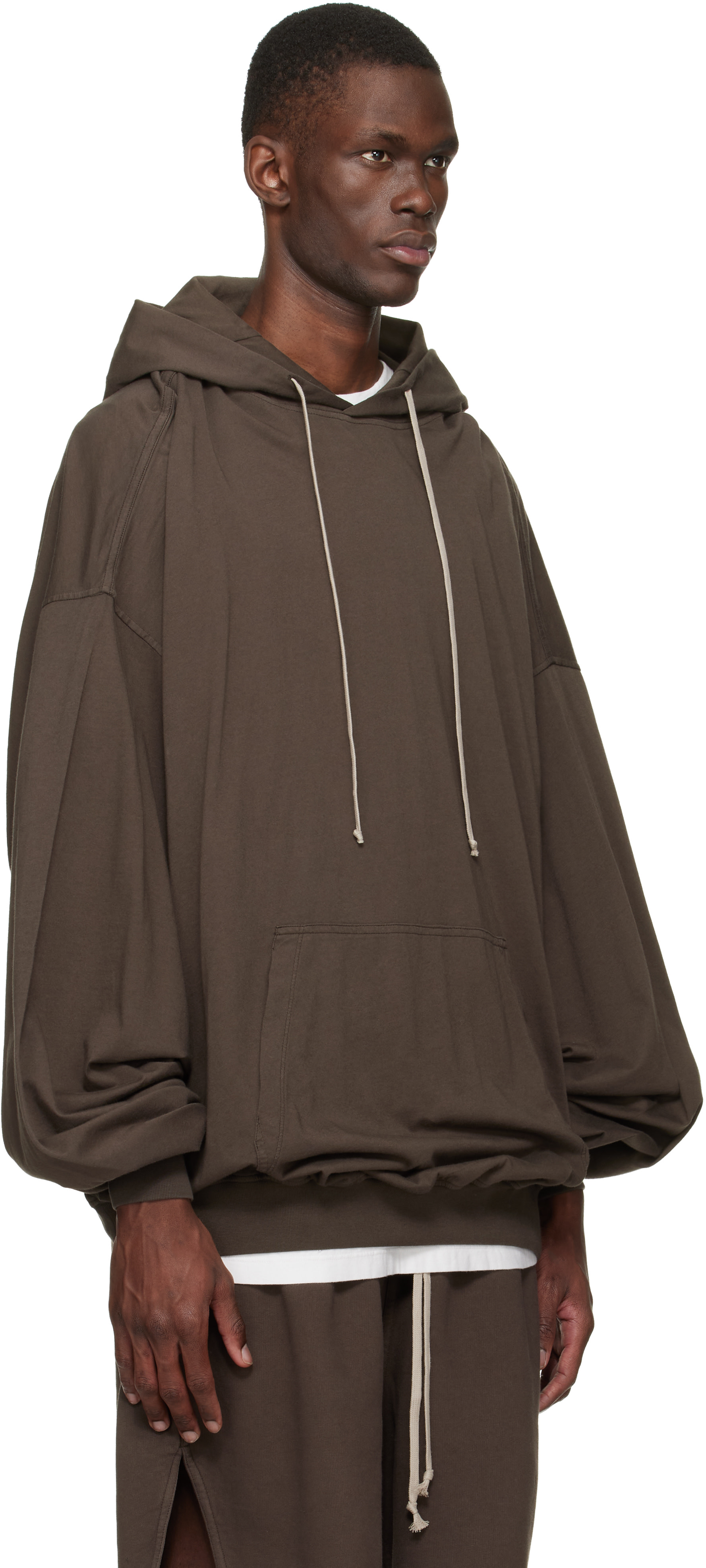 Rick Owens DRKSHDW - Pull à capuche Hun brun - Temple