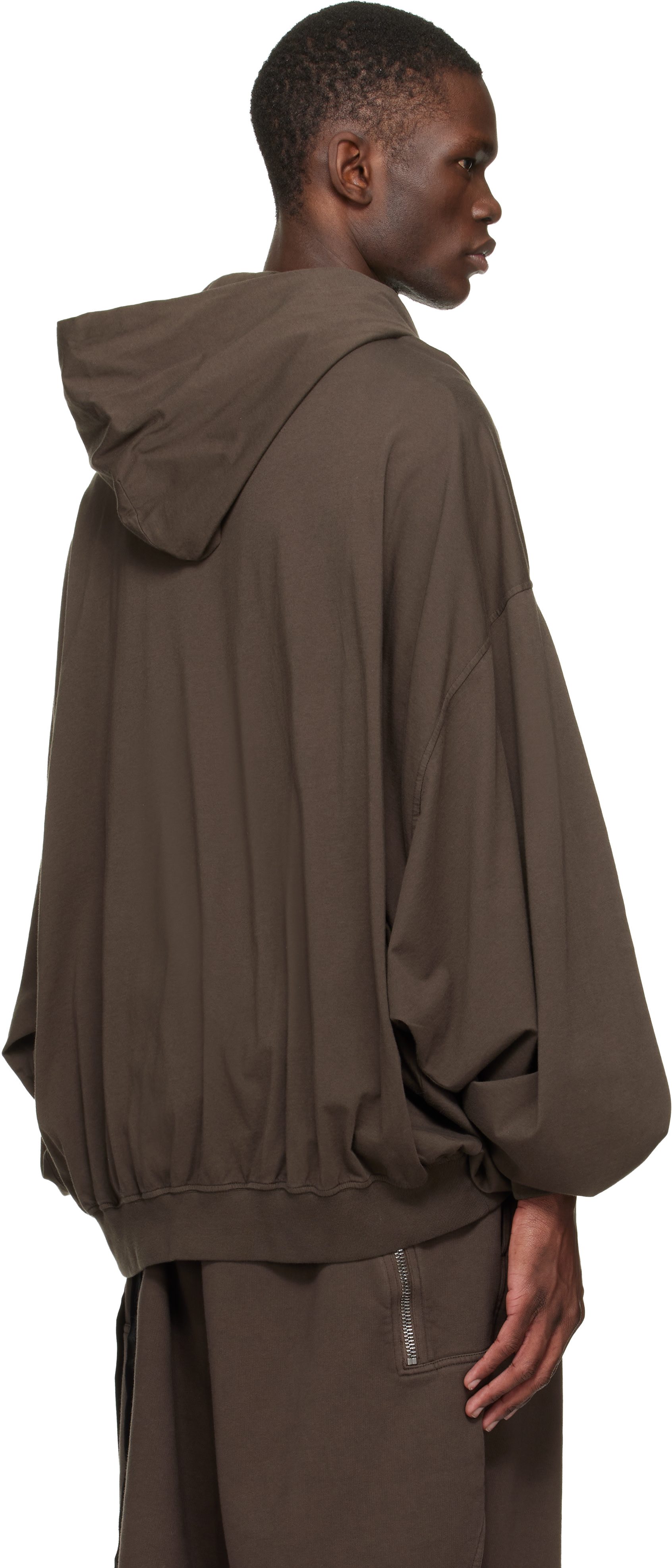 Rick Owens DRKSHDW - Pull à capuche Hun brun - Temple