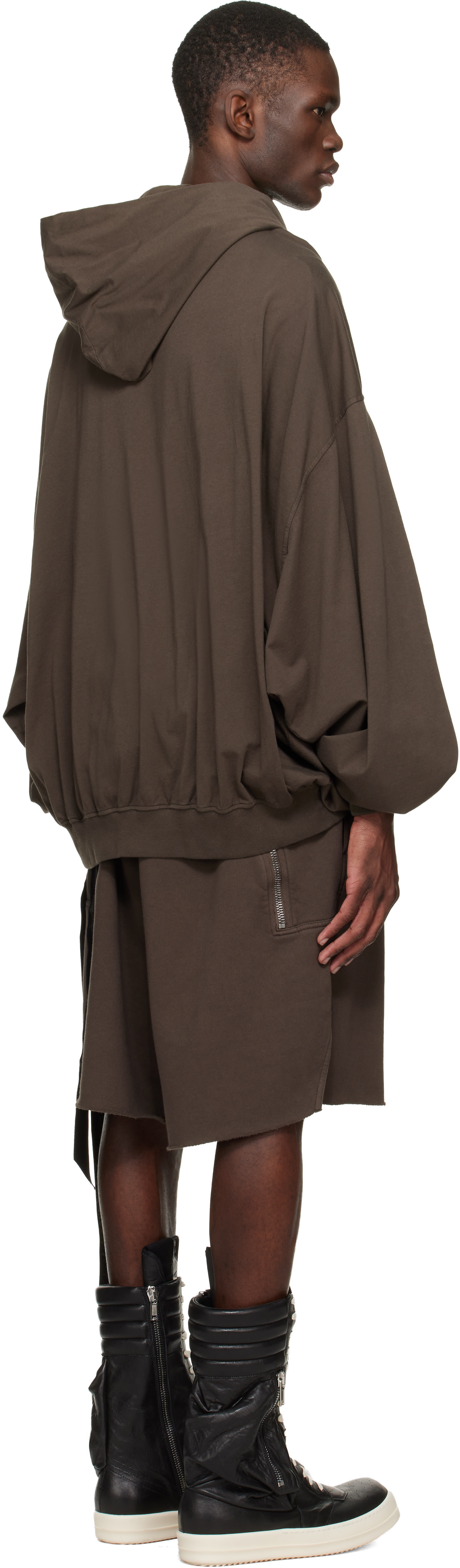 Rick Owens DRKSHDW - Pull à capuche Hun brun - Temple