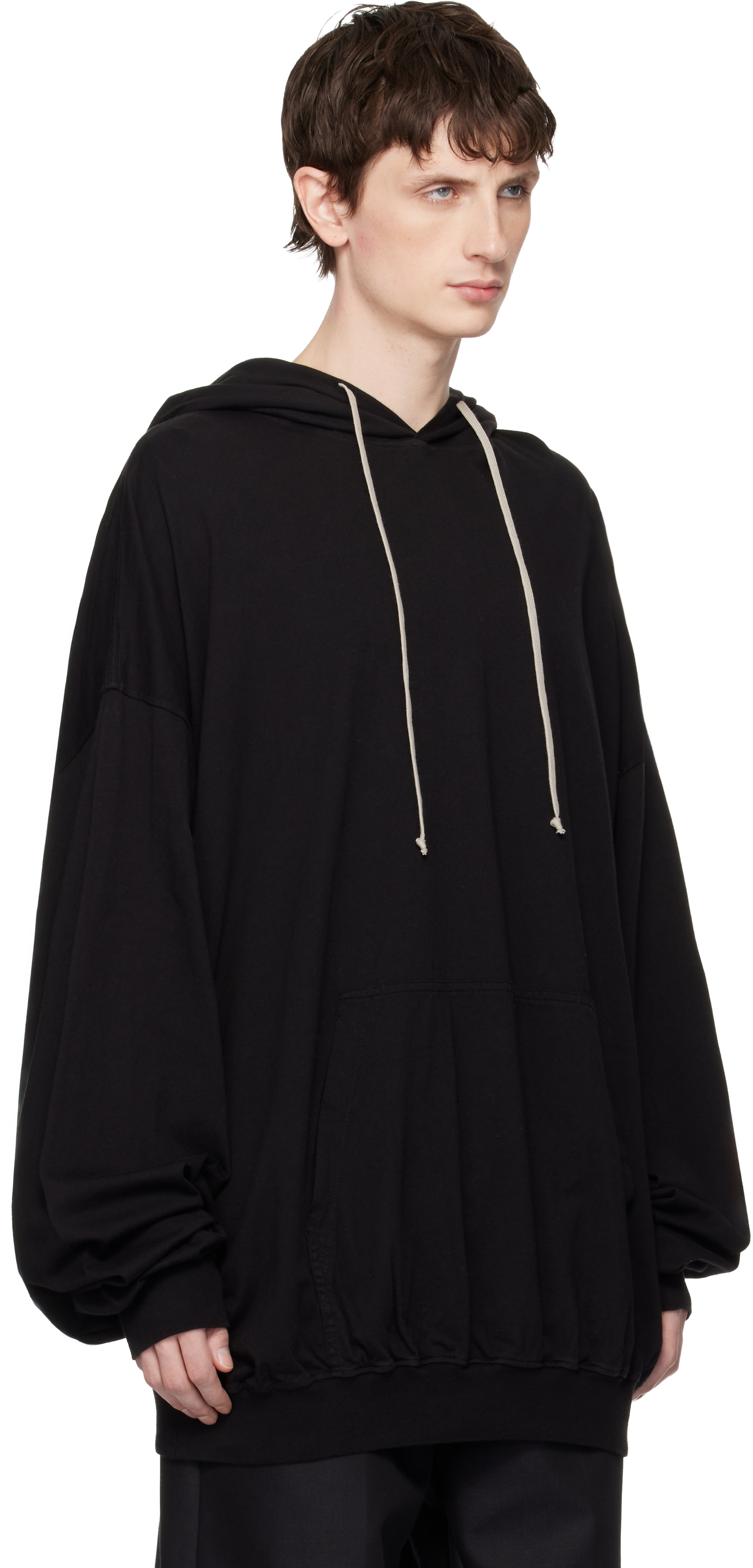 Rick Owens DRKSHDW: Black Temple Hun Hoodie | SSENSE