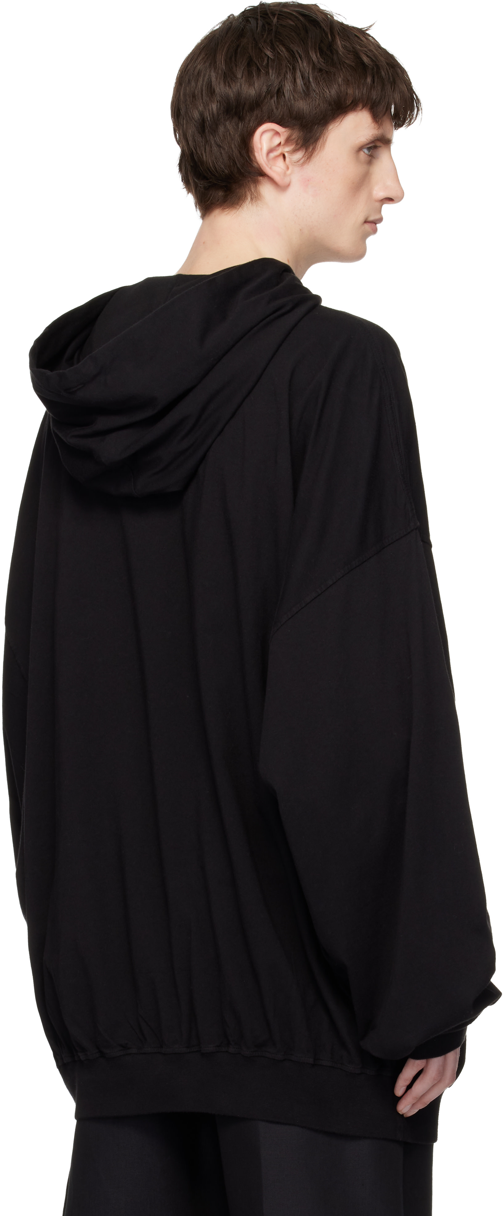Rick Owens DRKSHDW: Black Temple Hun Hoodie | SSENSE