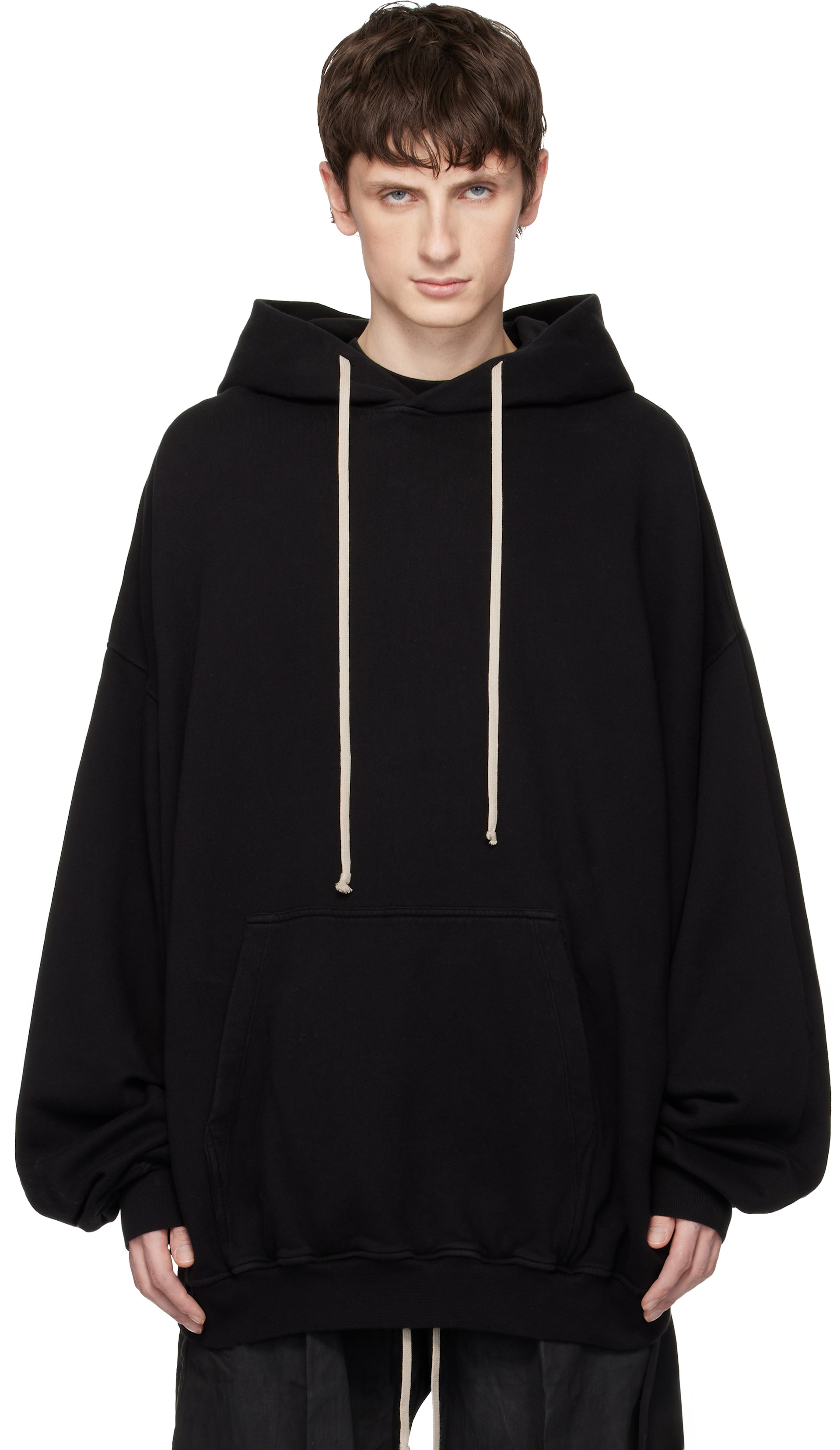 Rick Owens DRKSHDW: Black Temple Hun Hoodie | SSENSE