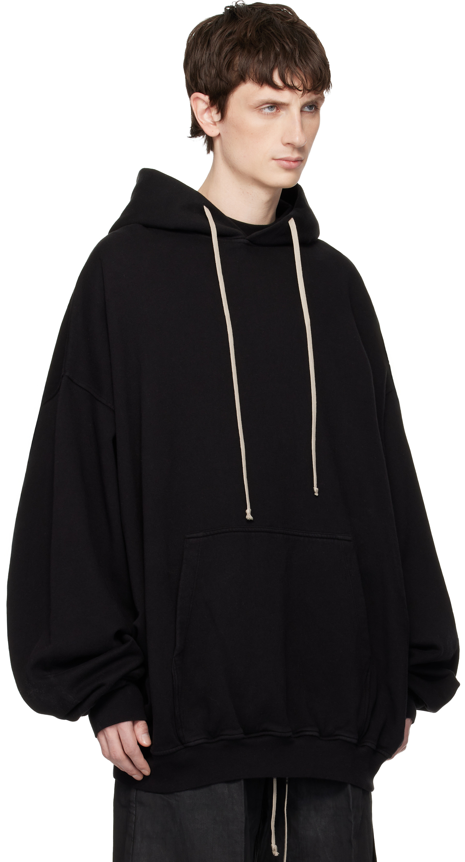 Rick Owens DRKSHDW: Black Temple Hun Hoodie | SSENSE