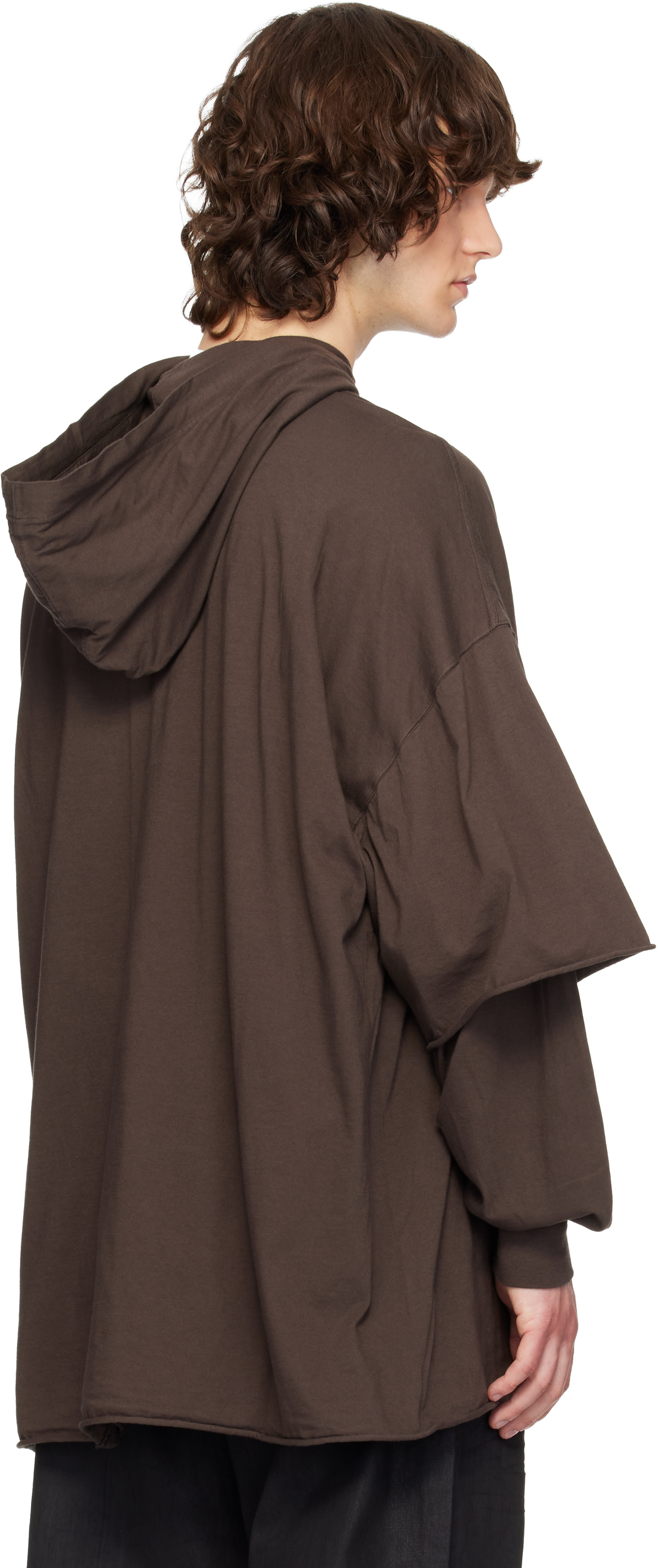 Rick Owens DRKSHDW: Gray Temple Tommy Hustler Hoodie | SSENSE
