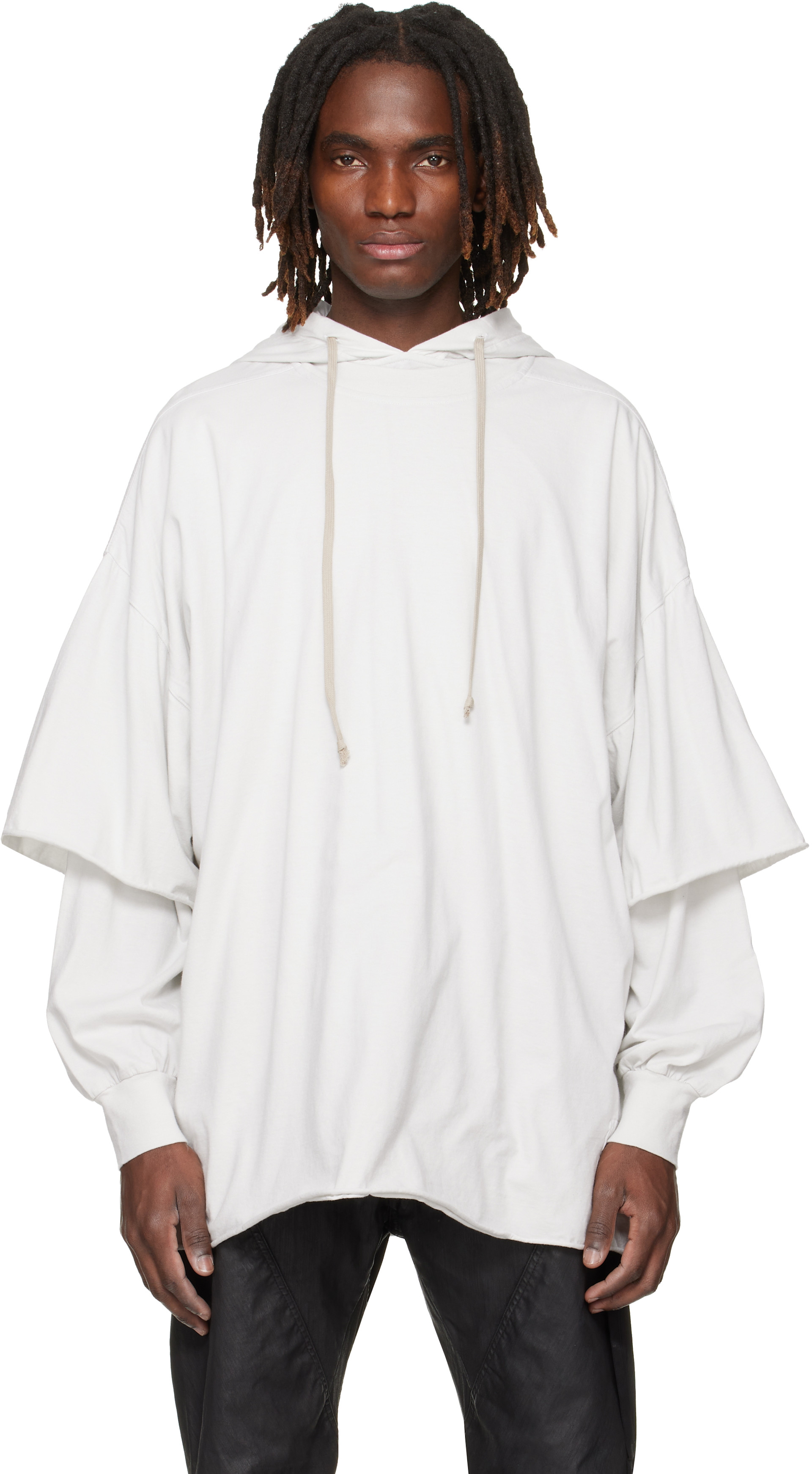 Rick Owens DRKSHDW: Off-White Temple Tommy Hustler Hoodie | SSENSE