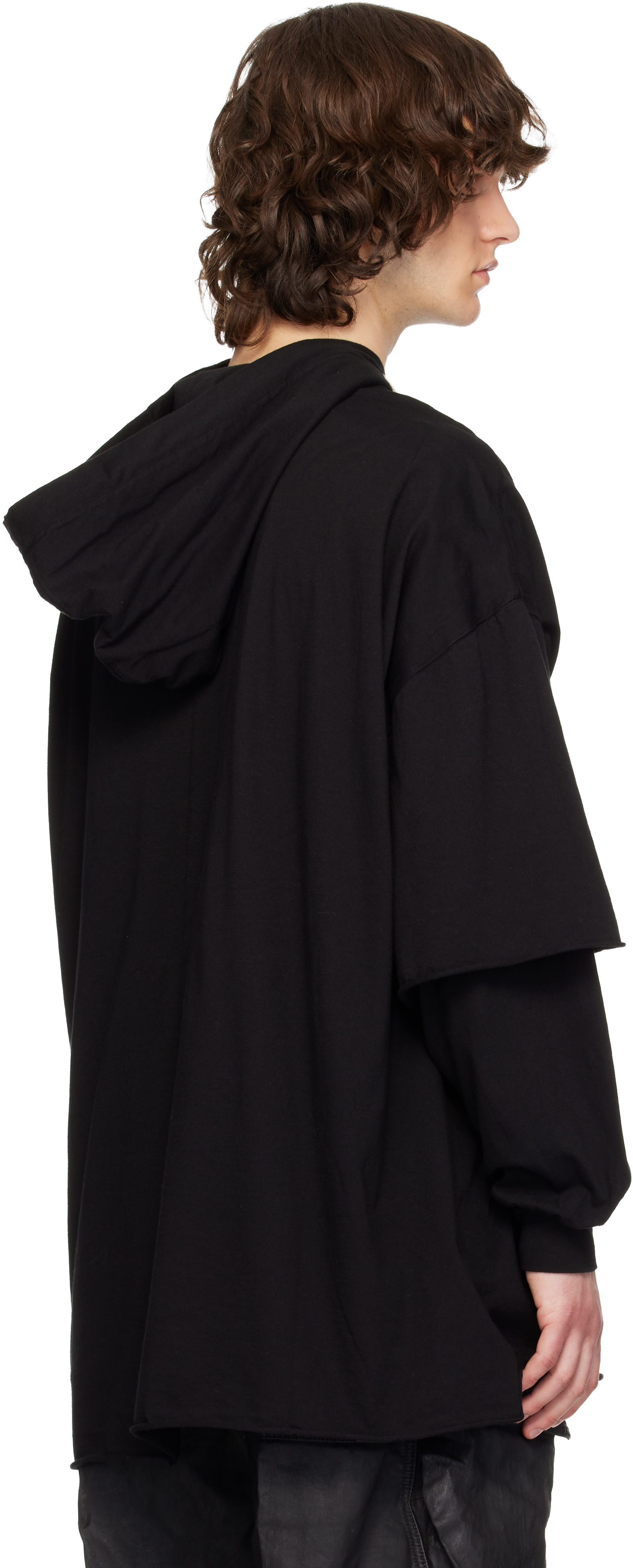 Rick Owens DRKSHDW: ブラック Temple Tommy Hustler フーディ 