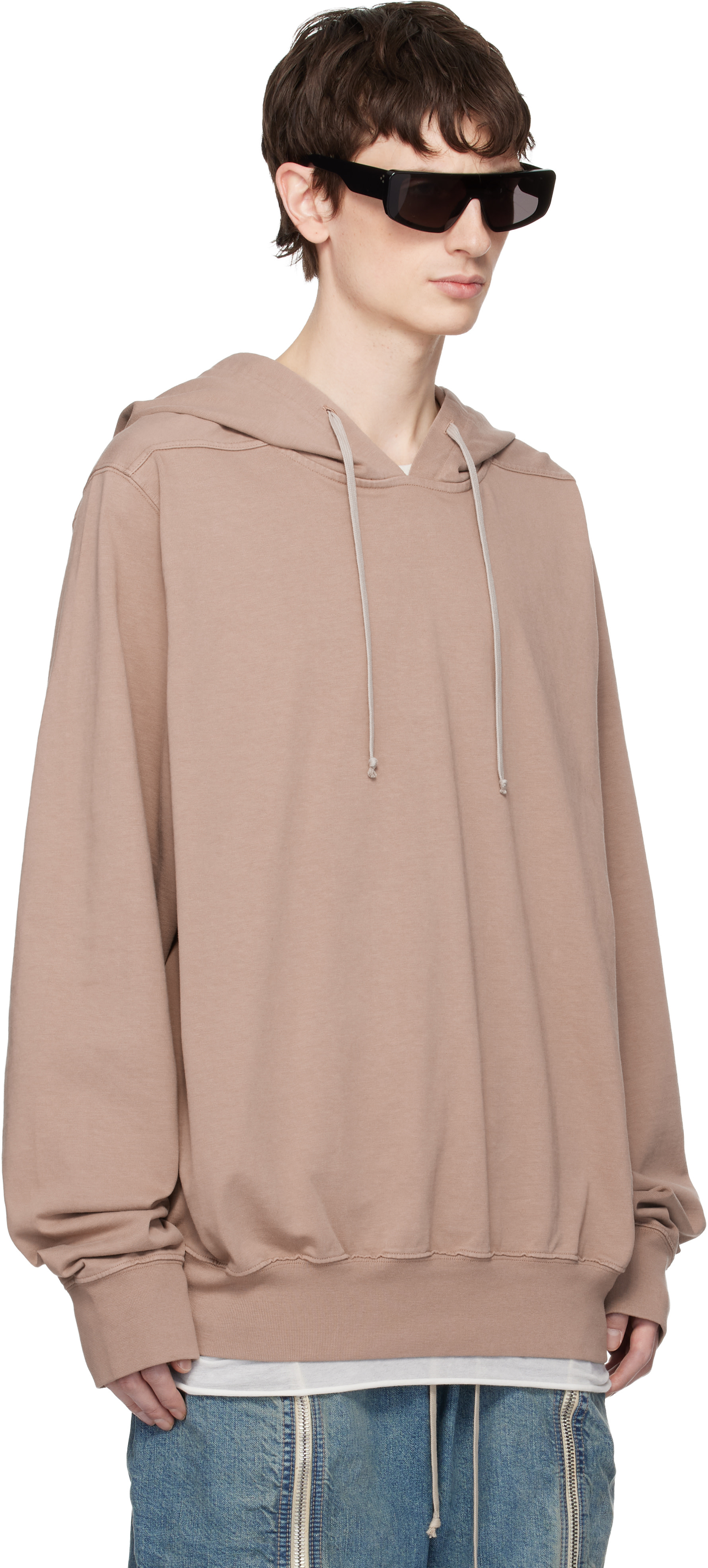 Rick Owens DRKSHDW: Taupe Temple Oversized Hoodie | SSENSE