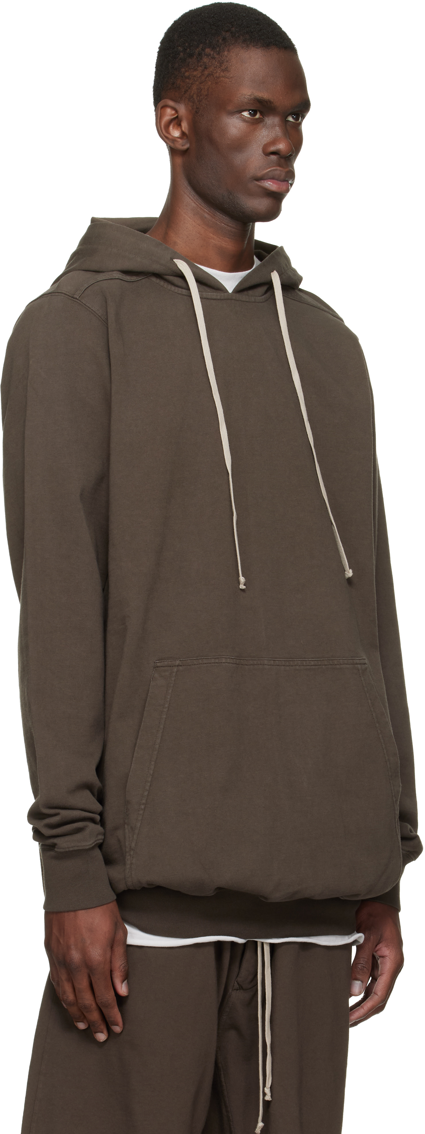 Rick Owens DRKSHDW: Brown Temple Pullover Hoodie | SSENSE